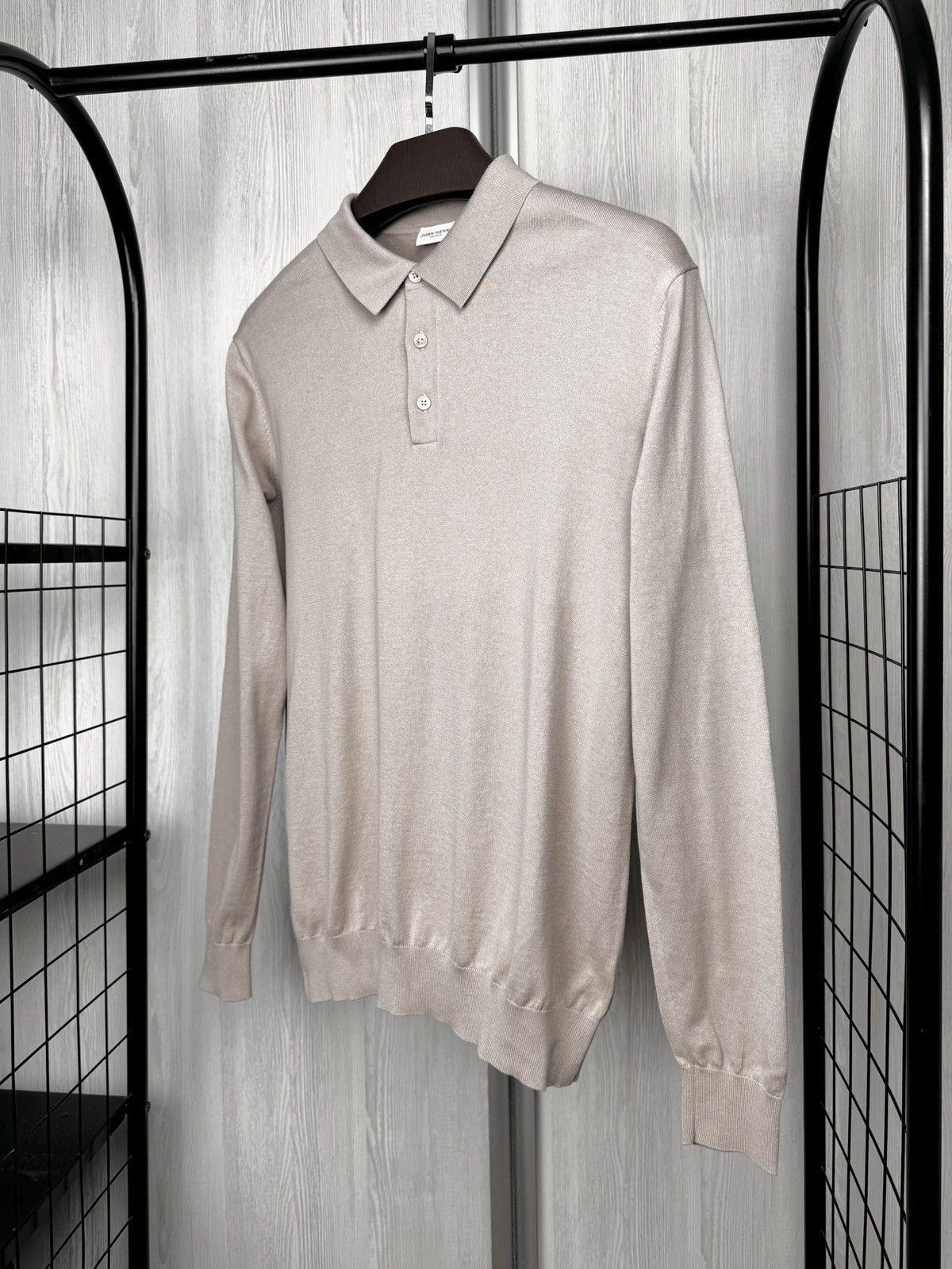 Other John Henric Sweden Cotton-Silk Knitted Long Sleeve Polo sz M Size US M / EU 48-50 / 2 - 5 Thumbnail