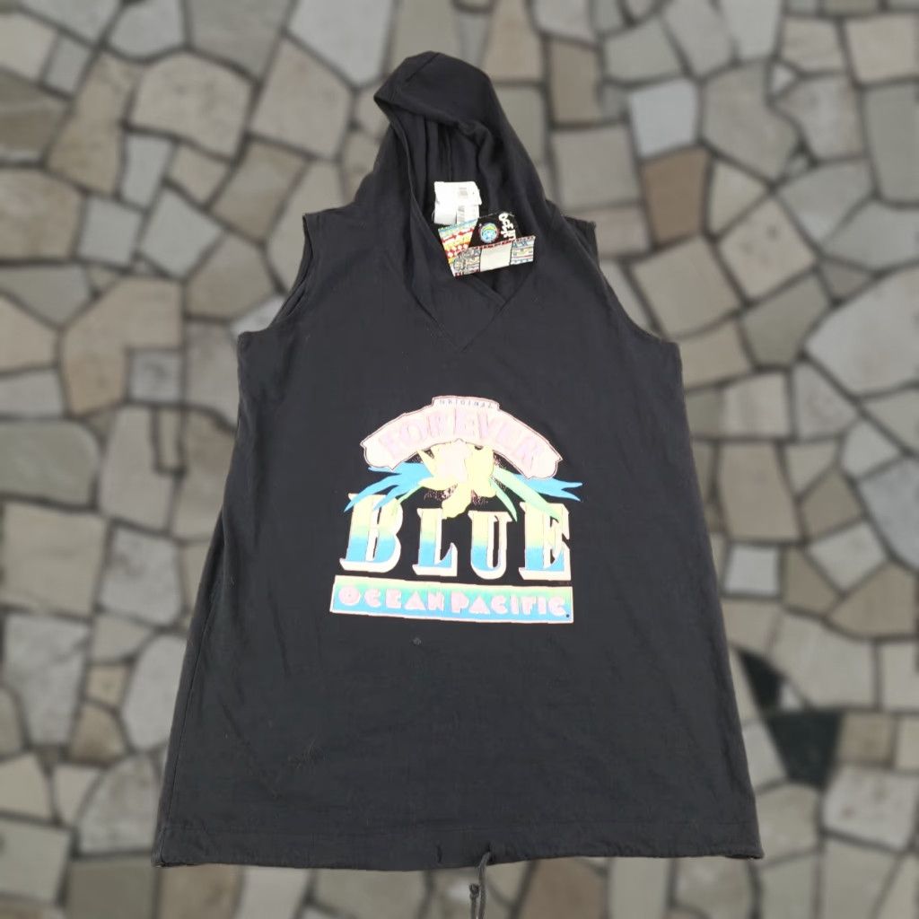 Ocean Pacific VINTAGE Ocean Pacific Shirt Mens L Black Hooded Tank Sleeveless Deadstock 90s Graphic Print OP Hooded Tank Size US L / EU 52-54 / 3 - 1 Thumbnail
