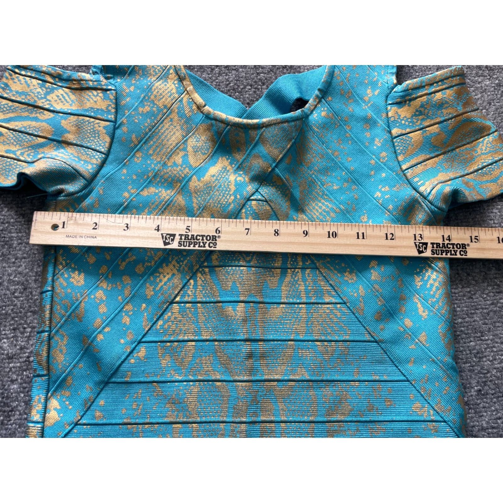 Venus Venus Bodycon Dress Womens M Blue Gold Floral Sleeveless V-Neck Pullover Short Casual Spring Summer Ladies M Size M / US 6-8 / IT 42-44 - 3 Thumbnail