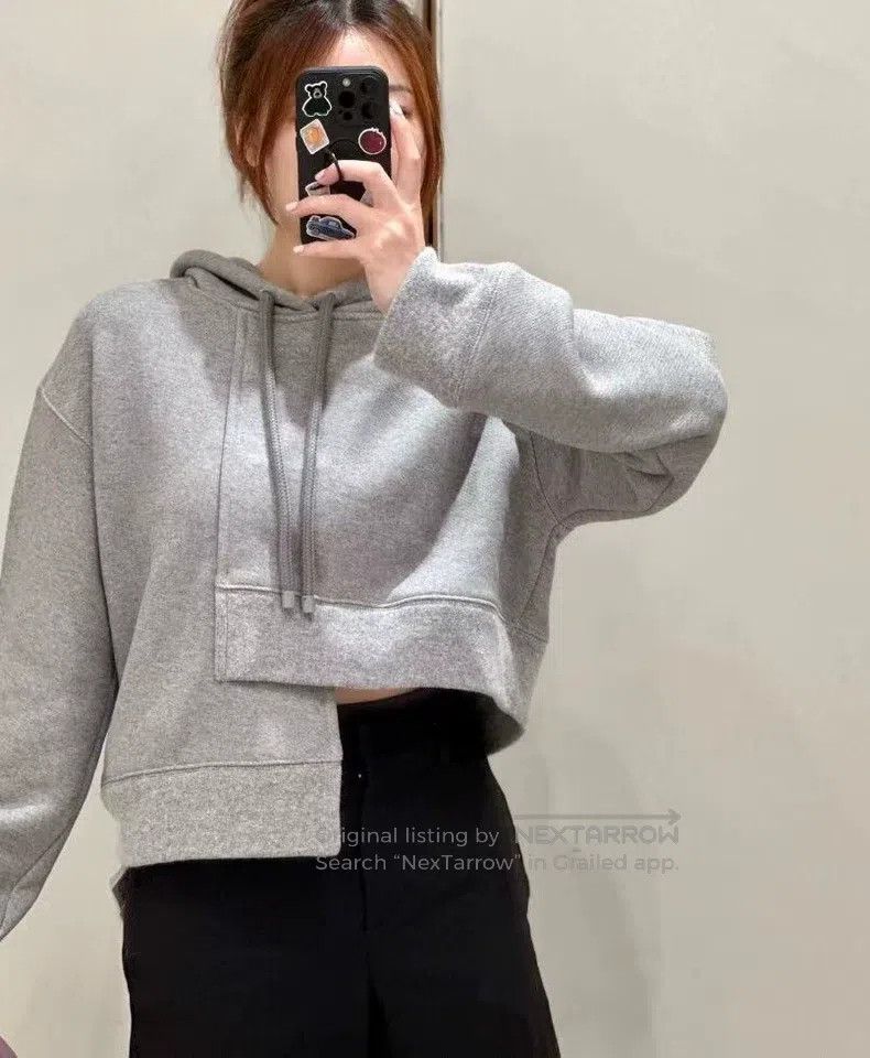 Loewe Loewe Gray Cotton Hooded Drawstring Long Sleeve Irregular Size S / US 4 / IT 40 - 9 Thumbnail