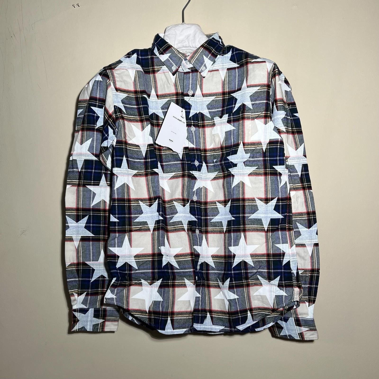 Sophnet. SOPHNET. Flannel Check Star Print Shirt White Navy Large Size US L / EU 52-54 / 3 - 1 Thumbnail