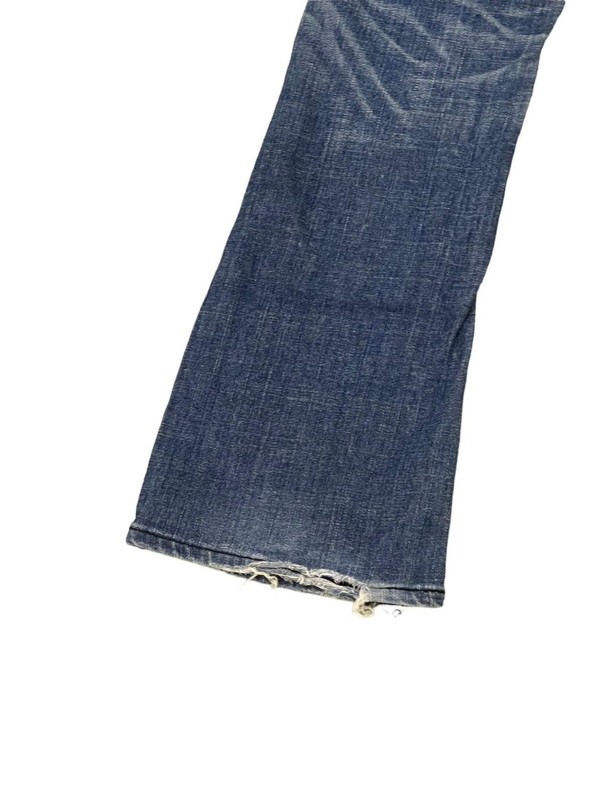 Japanese Brand Flare Jeans Lee Japan Distress Low Rise Stretch 7🟦3 Size US 31 - 14 Thumbnail