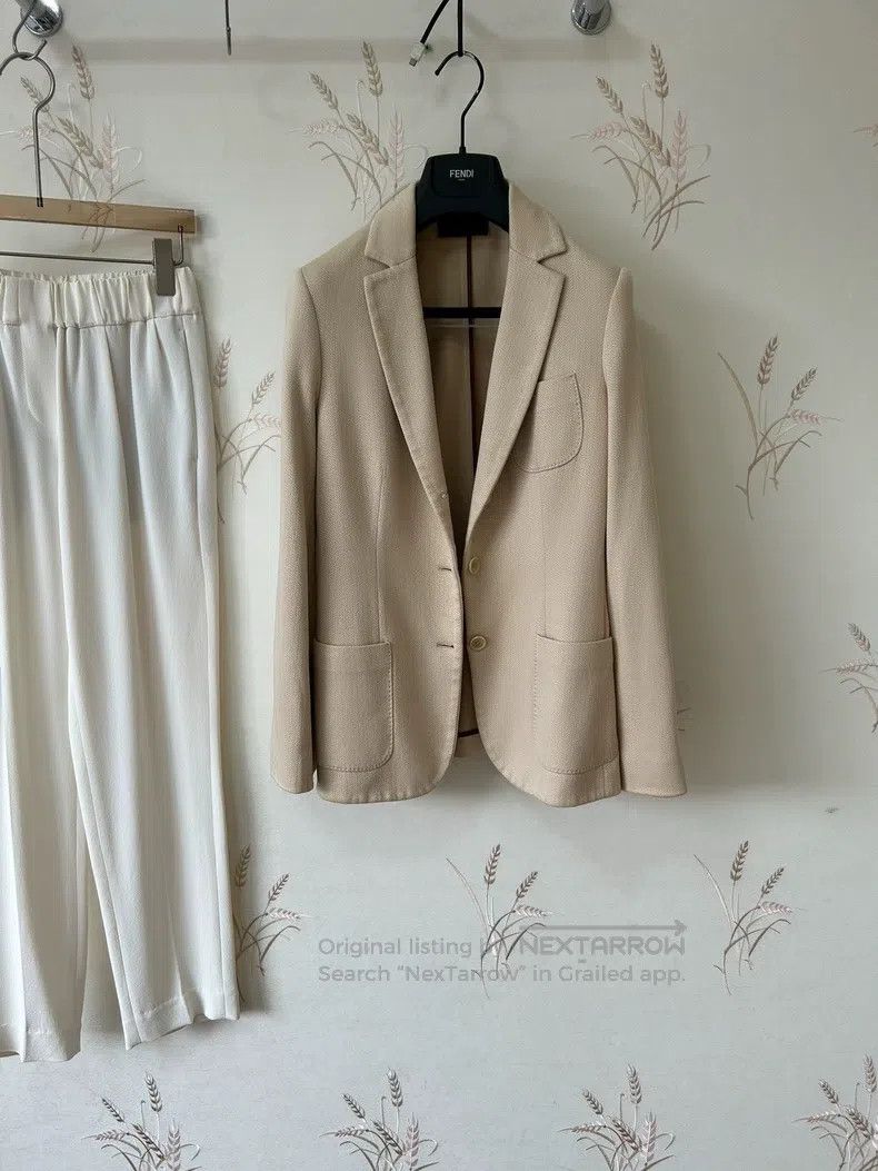 Loro Piana Loro Piana Cream silk cotton blazer Size S / US 4 / IT 40 - 2 Thumbnail