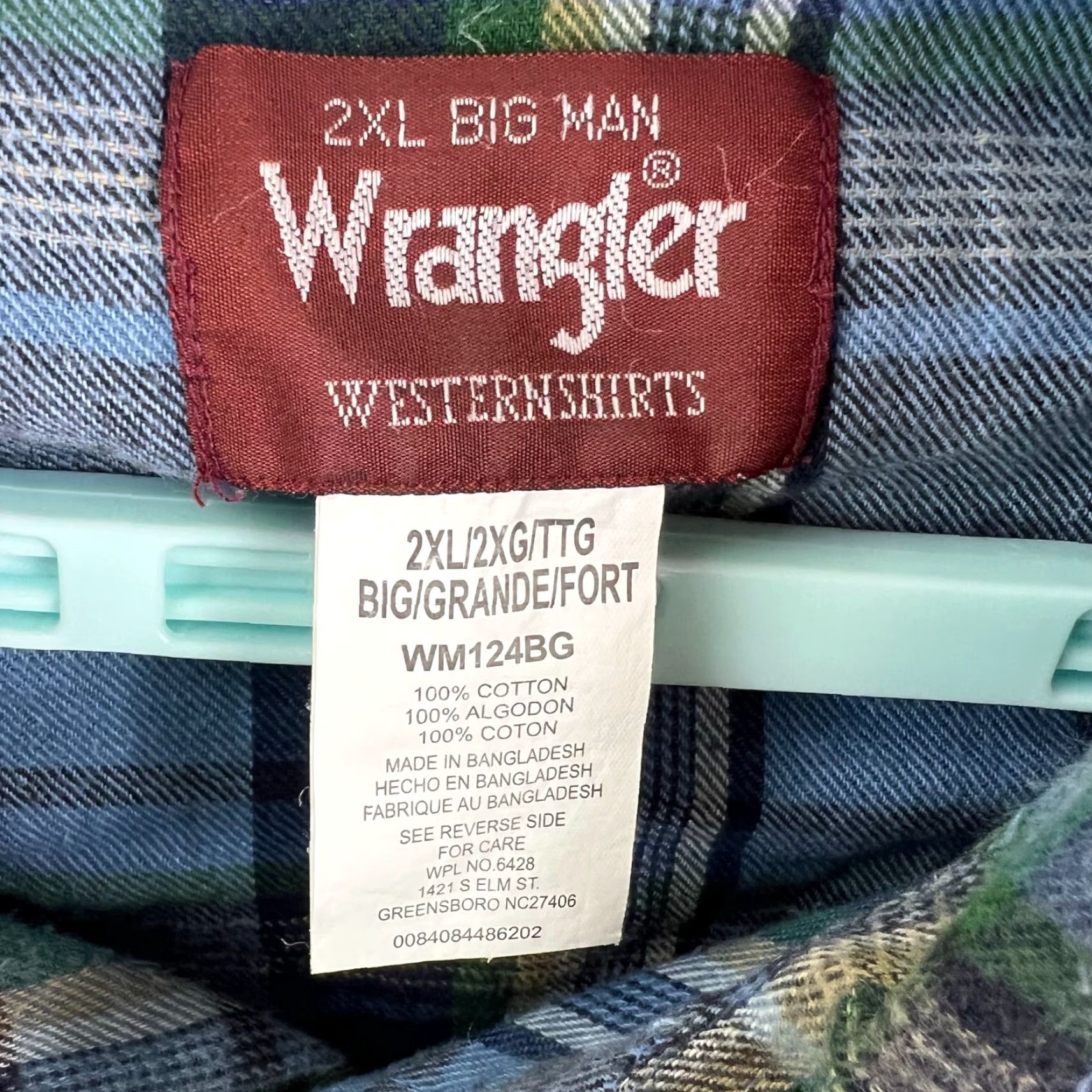 Wrangler Wrangler Western Wear Big Man Plaid Button Snap Shirt Mens XXL Blue Size US XXL / EU 58 / 5 - 3 Thumbnail