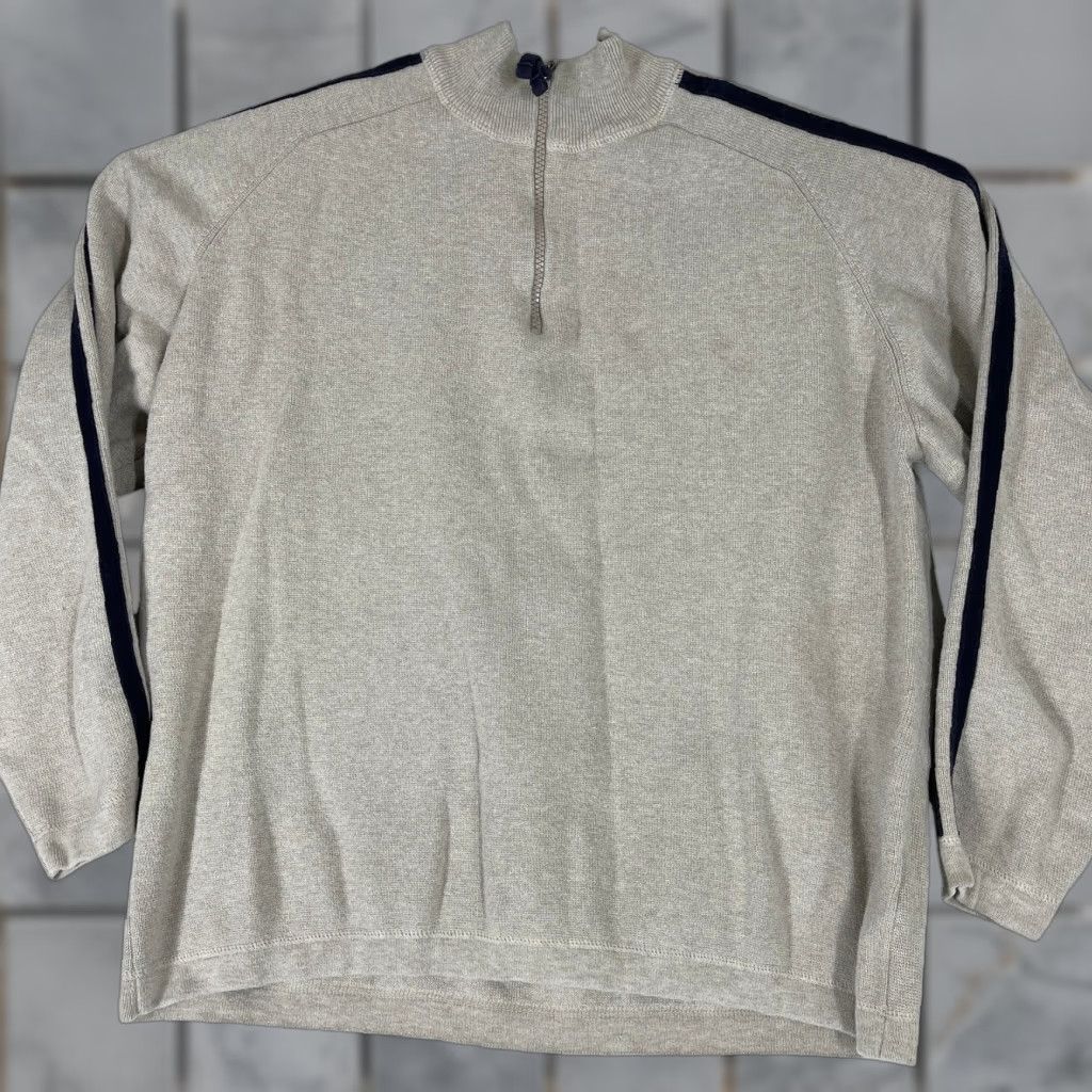 Eddie Bauer VINTAGE Eddie Bauer Sweater Men L Beige Blue 100% Cotton Preppy 90s STAIN Size US L / EU 52-54 / 3 - 1 Thumbnail