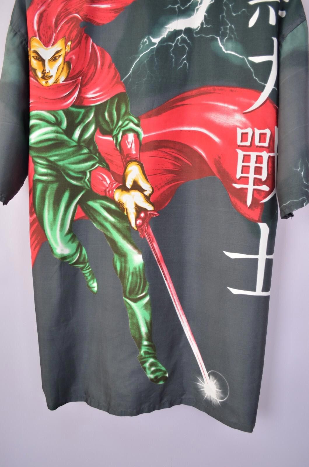 Designer Vintage Anime Samurai Warrior Japanese Shirt Sz XXL AOP 90s Size US XXL / EU 58 / 5 - 9 Thumbnail