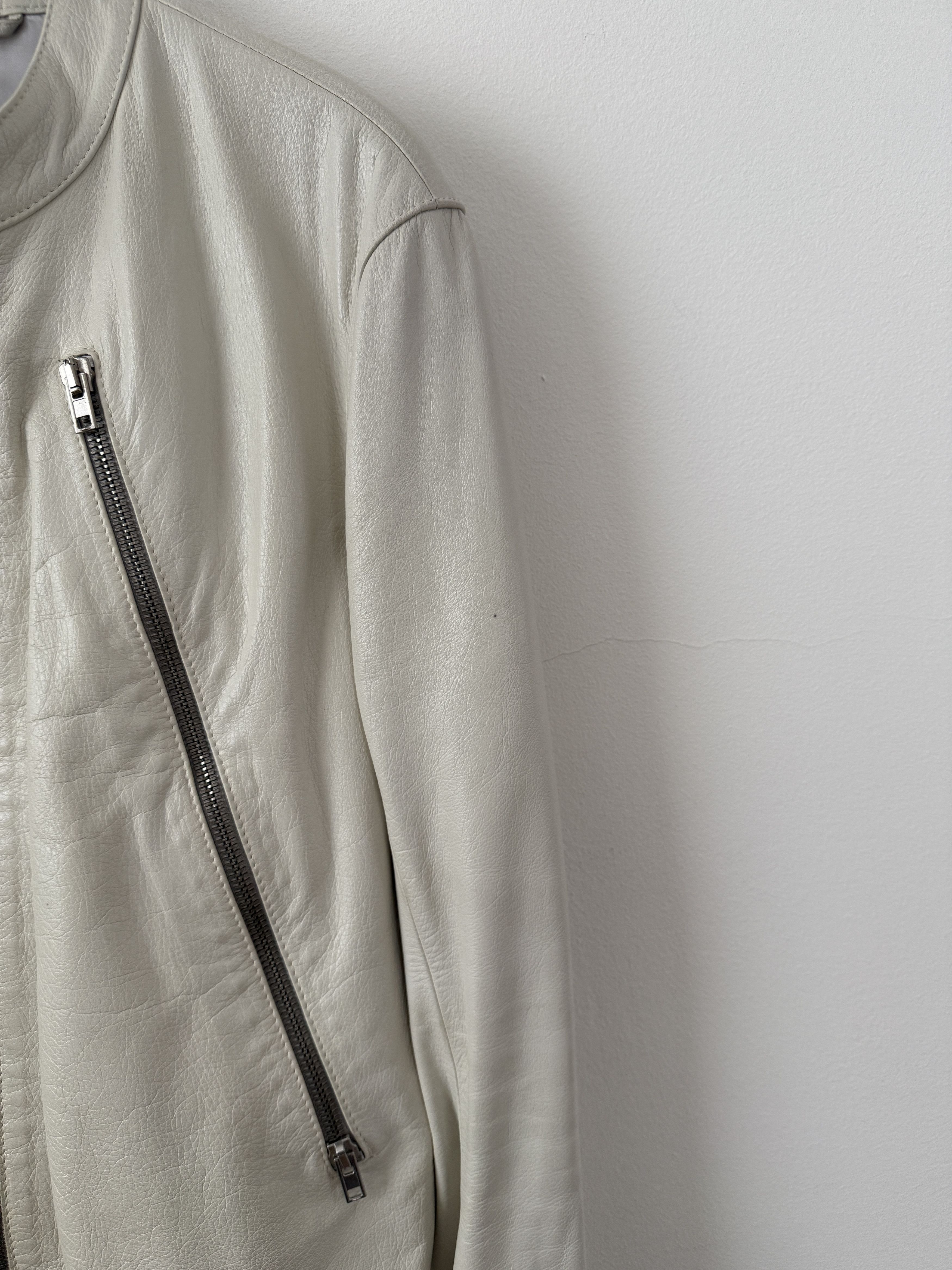 5 Zip Leather Moto Jacket