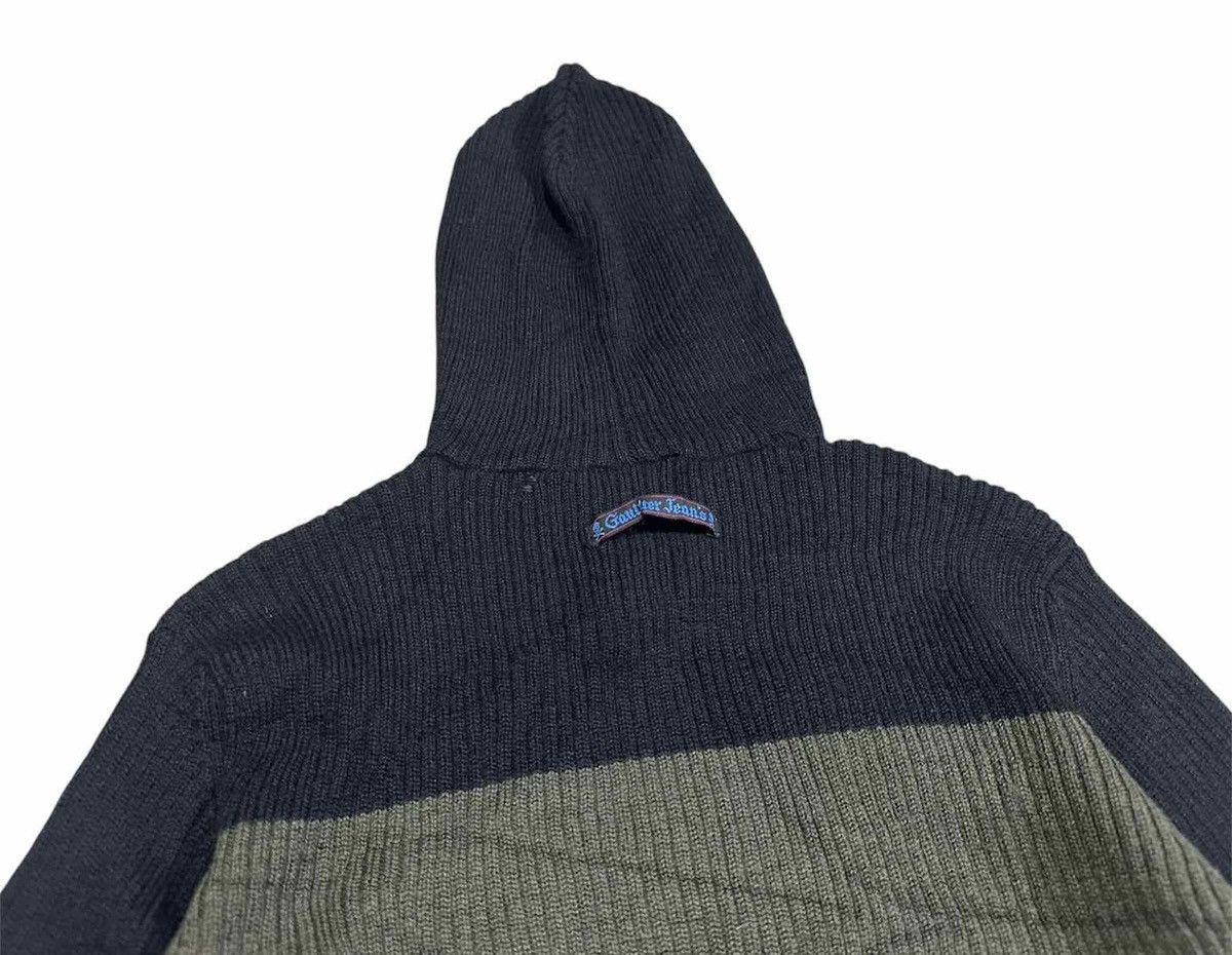 Designer × Gaultier Homme Objet × Jean Paul Gaultier 🔥Rare Vintage Jean Paul Gautier Ribbed Knit Hoodie Pullover Size US S / EU 44-46 / 1 - 6 Thumbnail