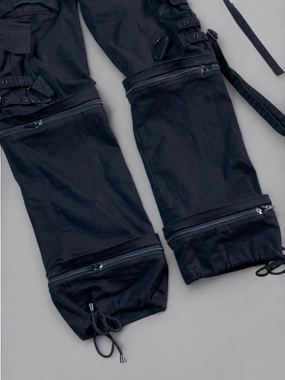 Other 🔥 Y2k GOTHICANA BLACK STRAP PANTS CHAINS CYBER RAVE VIBES Size US 32 / EU 48 - 11 Thumbnail
