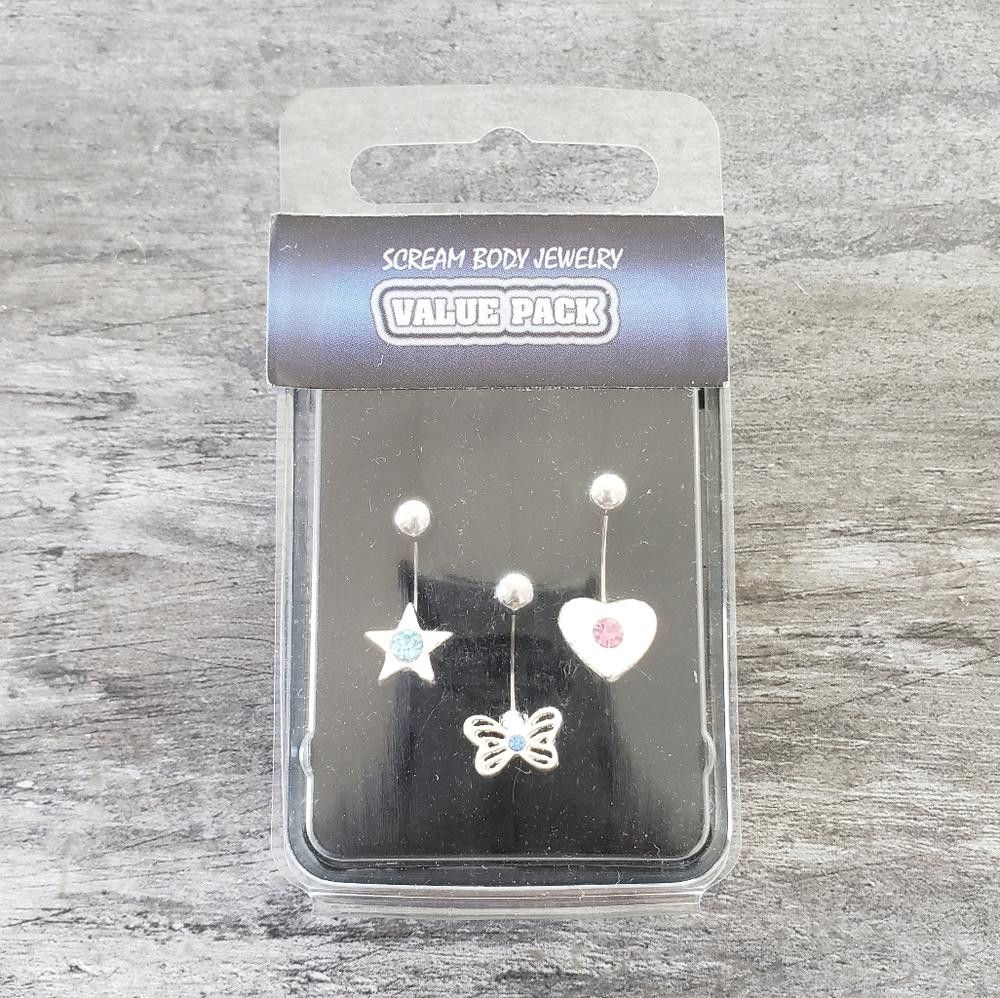 Designer Blue Star & Butterfly Complimentary Navel Ring Size ONE SIZE - 1 Preview