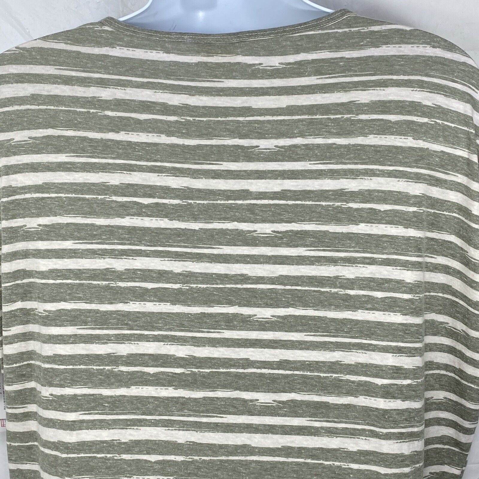 Other LulaRoe Irma Hi Lo Green Beige Striped Oversized T Shirt Size S / US 4 / IT 40 - 7 Thumbnail