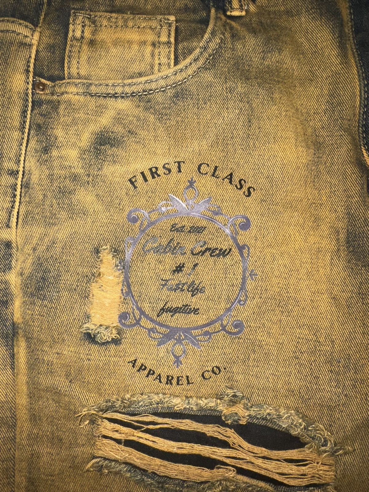 Jean “First class Apparel” custom 1 of 1 jeans Size US 31 - 2 Thumbnail
