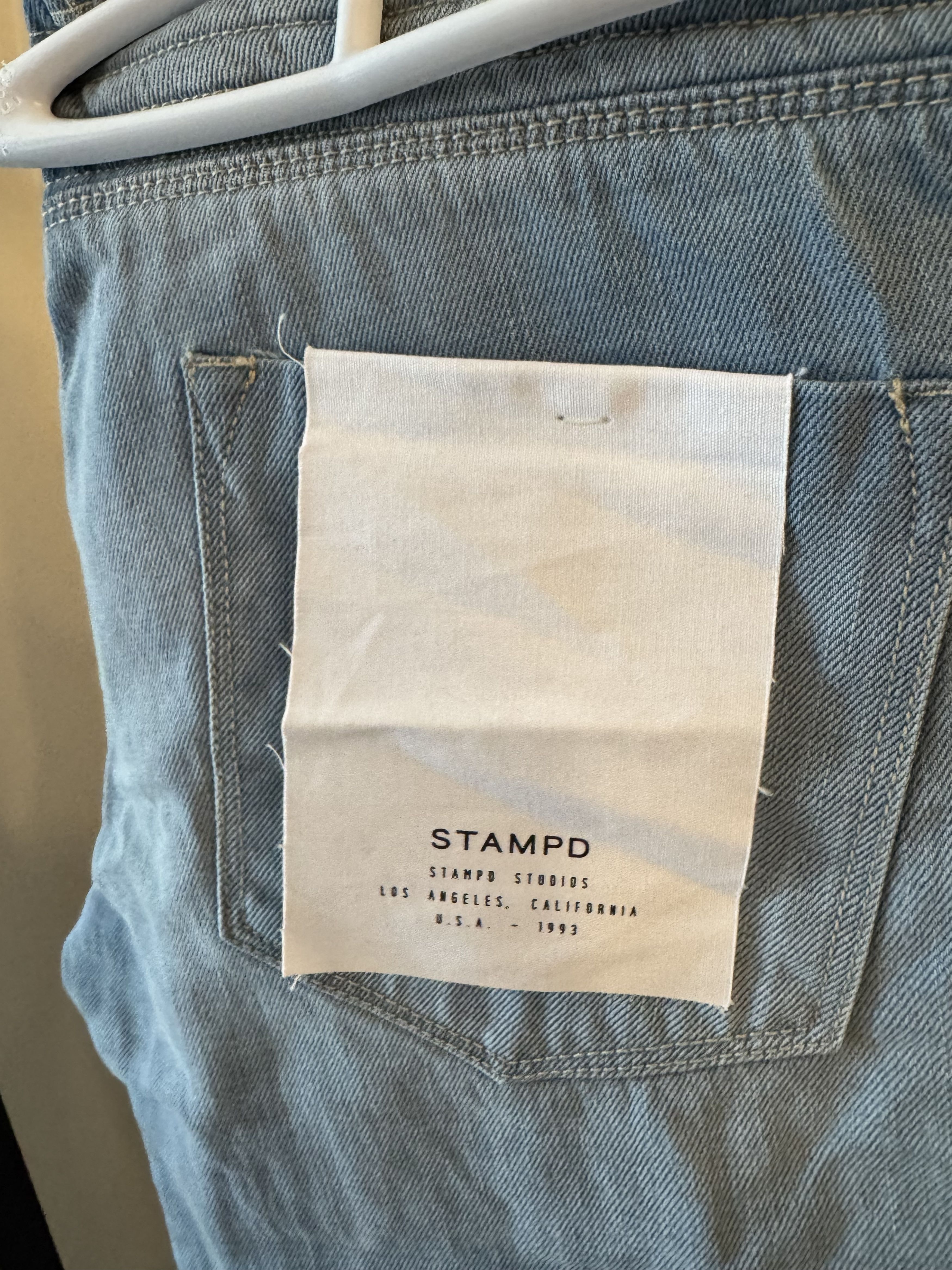 Stampd Stampd LA Blue Moto Denim Vintage light wash destroyed Size US 31 - 2 Thumbnail