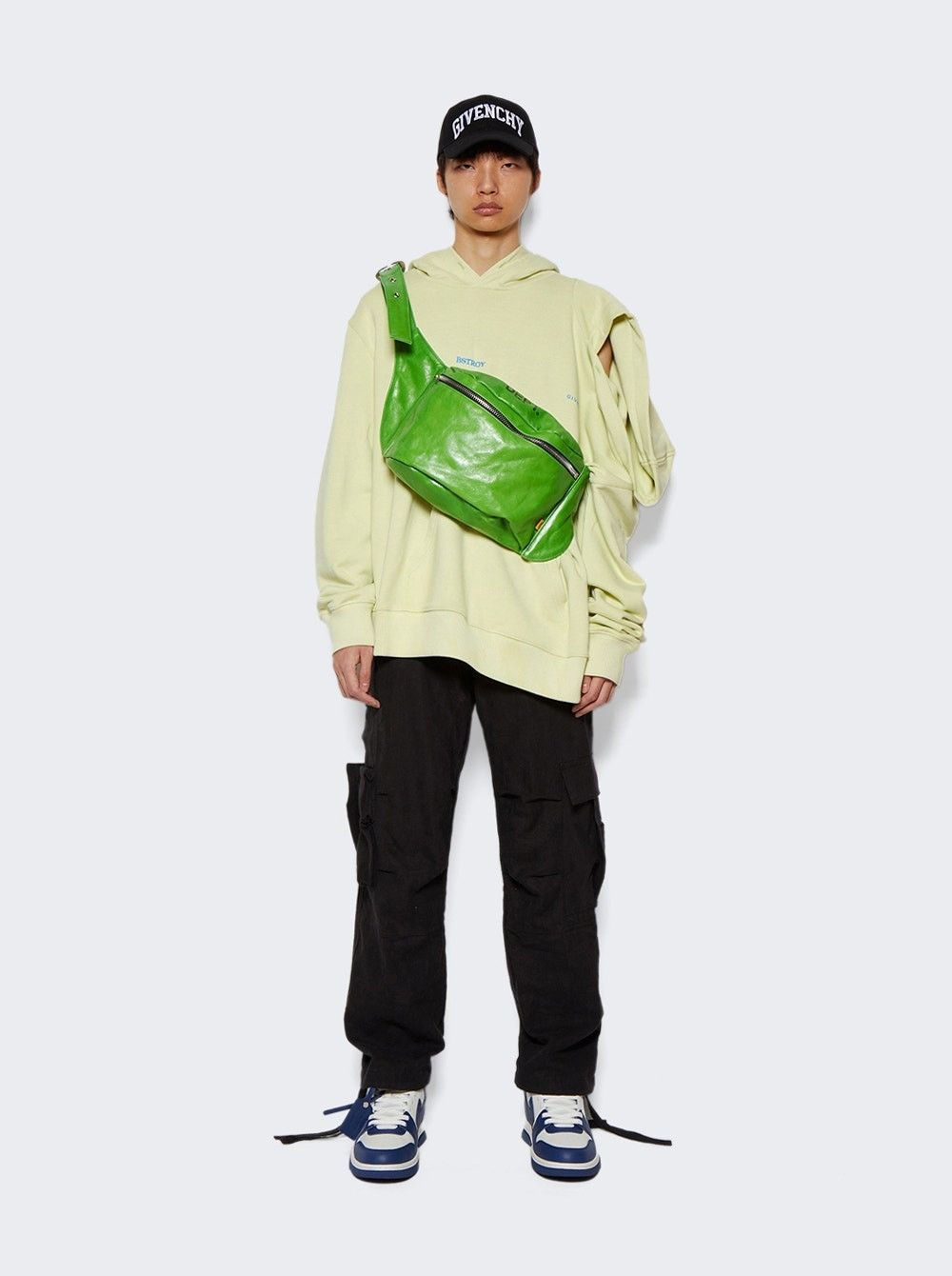 (B).Stroy × Givenchy Green Double Hood Oversized Logo Hoodie Size US XL / EU 56 / 4 - 5 Thumbnail