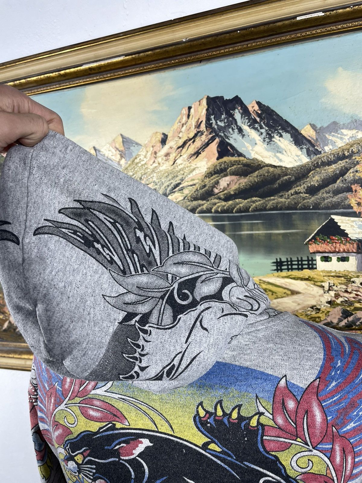 Christian Audigier × Ed Hardy × Vintage Ed Hardy x Christian Audigier Retro 00s Hoodie With Crystals Size M / US 6-8 / IT 42-44 - 13 Thumbnail
