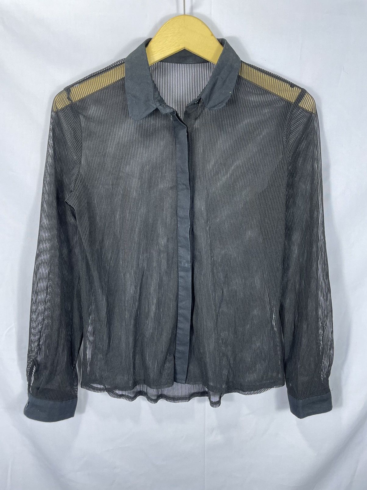 Other Vintage Black Mesh shirt button up Size US S / EU 44-46 / 1 - 1 Thumbnail
