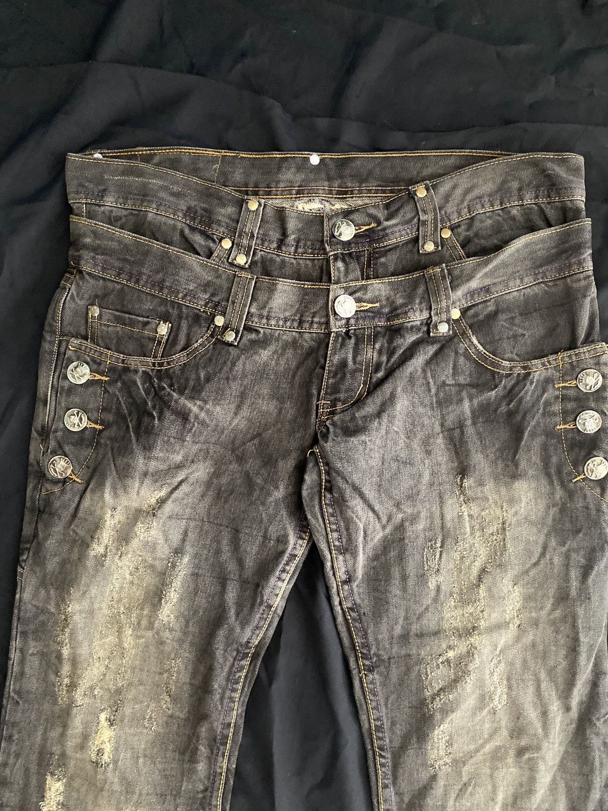 K-Two Studios Japanese Double Waist Flared Seditionaries Jeans Size US 33 - 8 Thumbnail