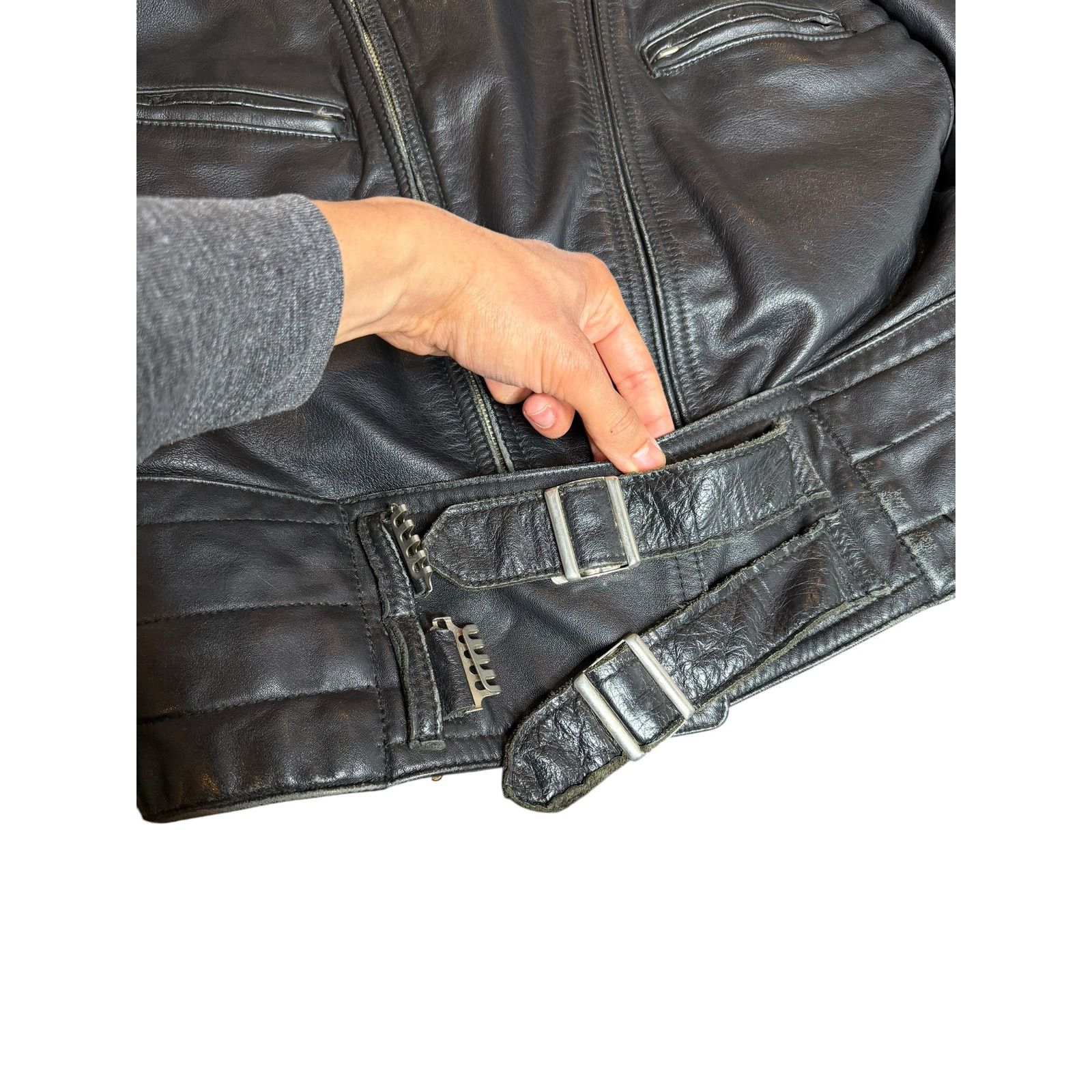 Genuine Leather × Vintage Vintage Harro Black Leather Motorcycle Jacket Size US M / EU 48-50 / 2 - 7 Thumbnail
