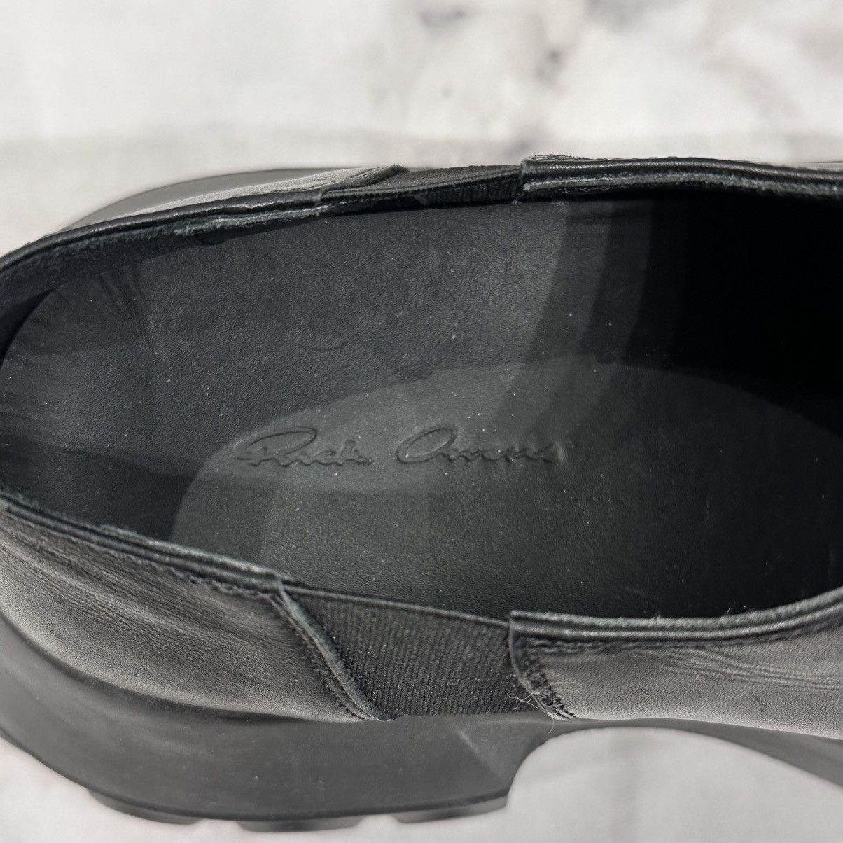 Rick Owens RICK OWENS BLACK LEATHER PORTERVILLE MEGA SLIP-ONS SIZE 40 Size US 10 / IT 40 - 5 Thumbnail