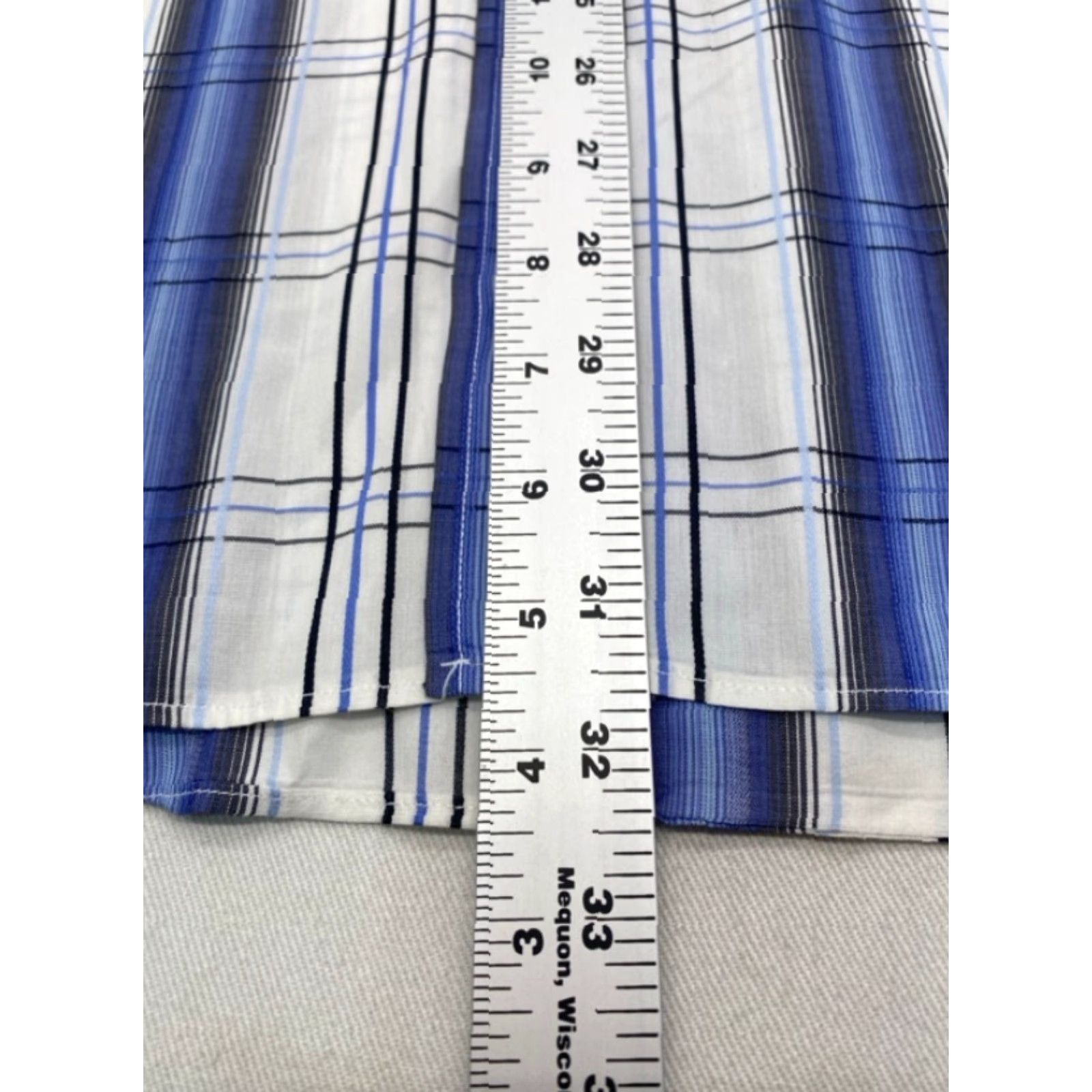 BUGATCHI Bugatchi Uomo Mens XL Long Sleeve Button Up Blue Plaid Shirt Cotton 3870 Size US XL / EU 56 / 4 - 6 Thumbnail