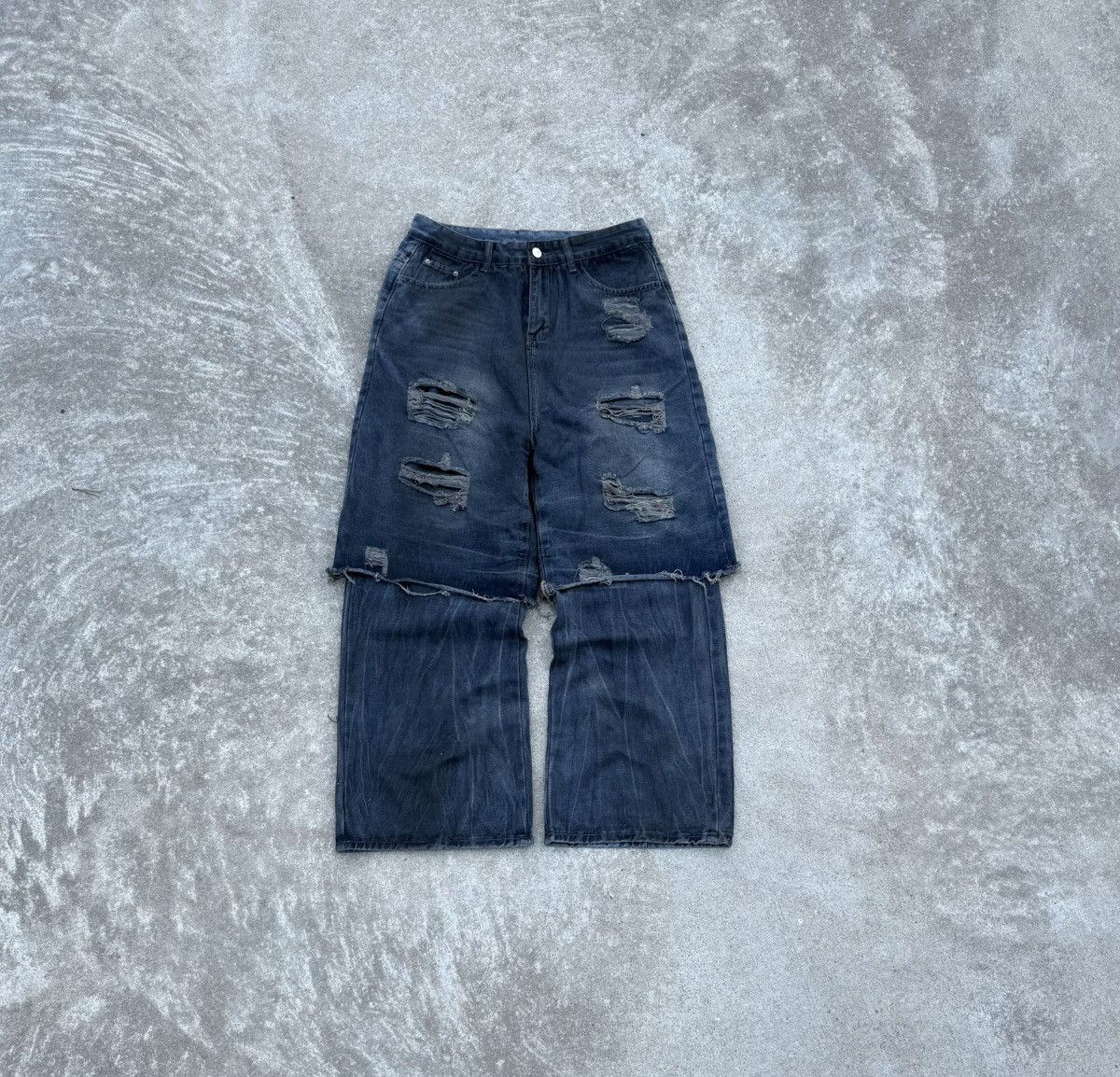 Vintage Vintage custom y2k avantgarde streetwear affliction jeans Size US 32 / EU 48 - 1 Thumbnail