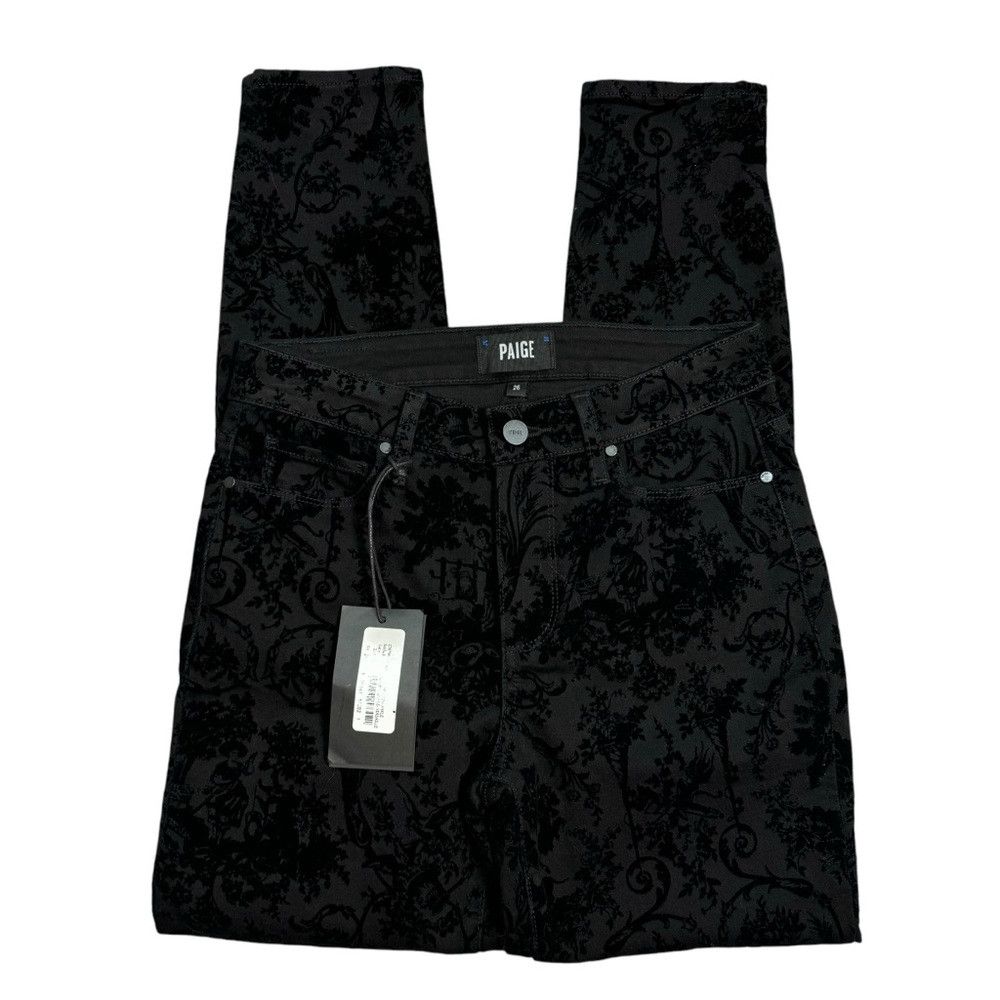 Paige NWT New Paige Hoxton Ankle Velvet Flocked Versaille Jeans S Size 26" / US 2 / IT 38 - 3 Thumbnail