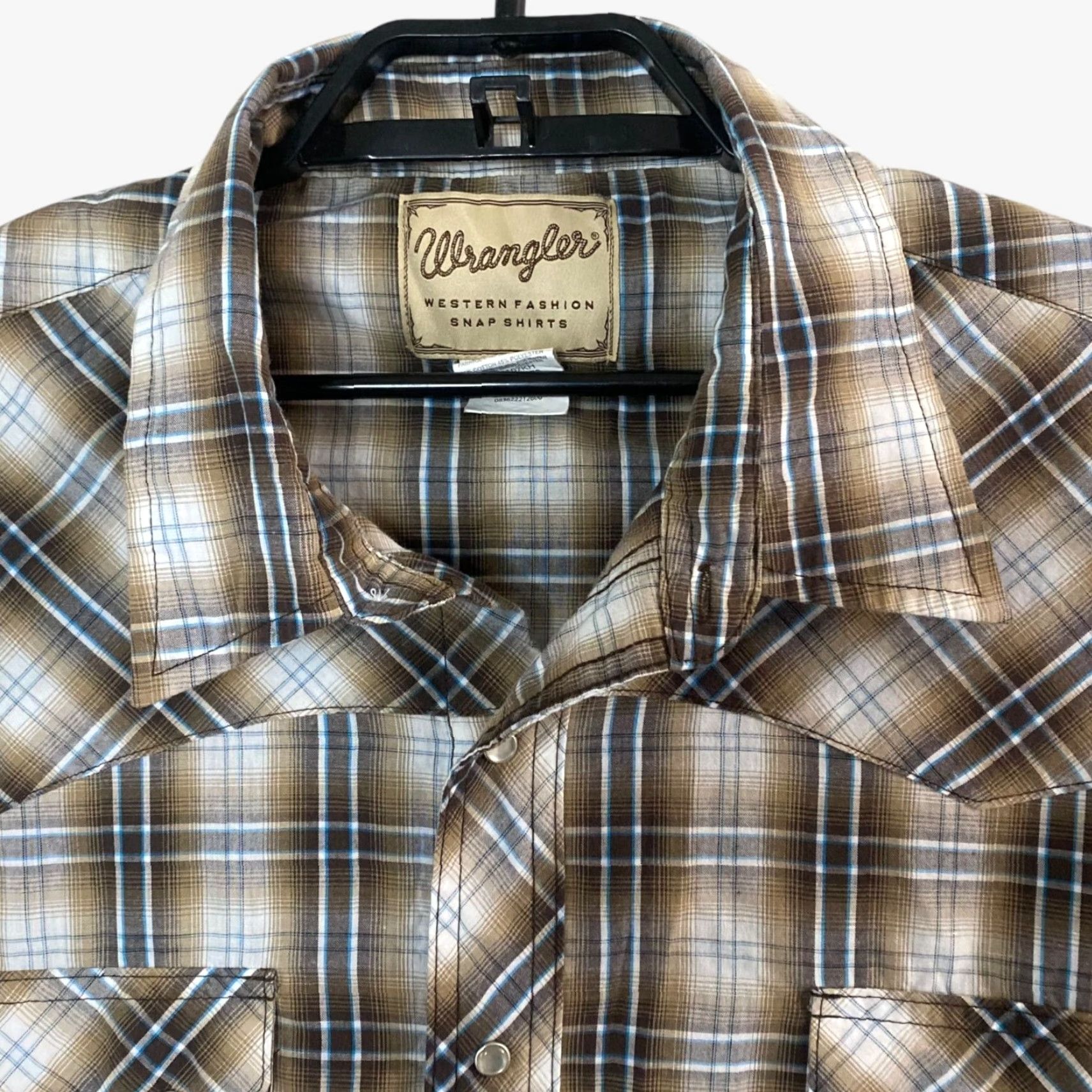 Wrangler Wrangler Western Pearl-Snap Shirt Brown Plaid Men's 3XL Short-Sleeve Button-Up Shirts Men’s 3XL Western Size US XXL / EU 58 / 5 - 5 Thumbnail