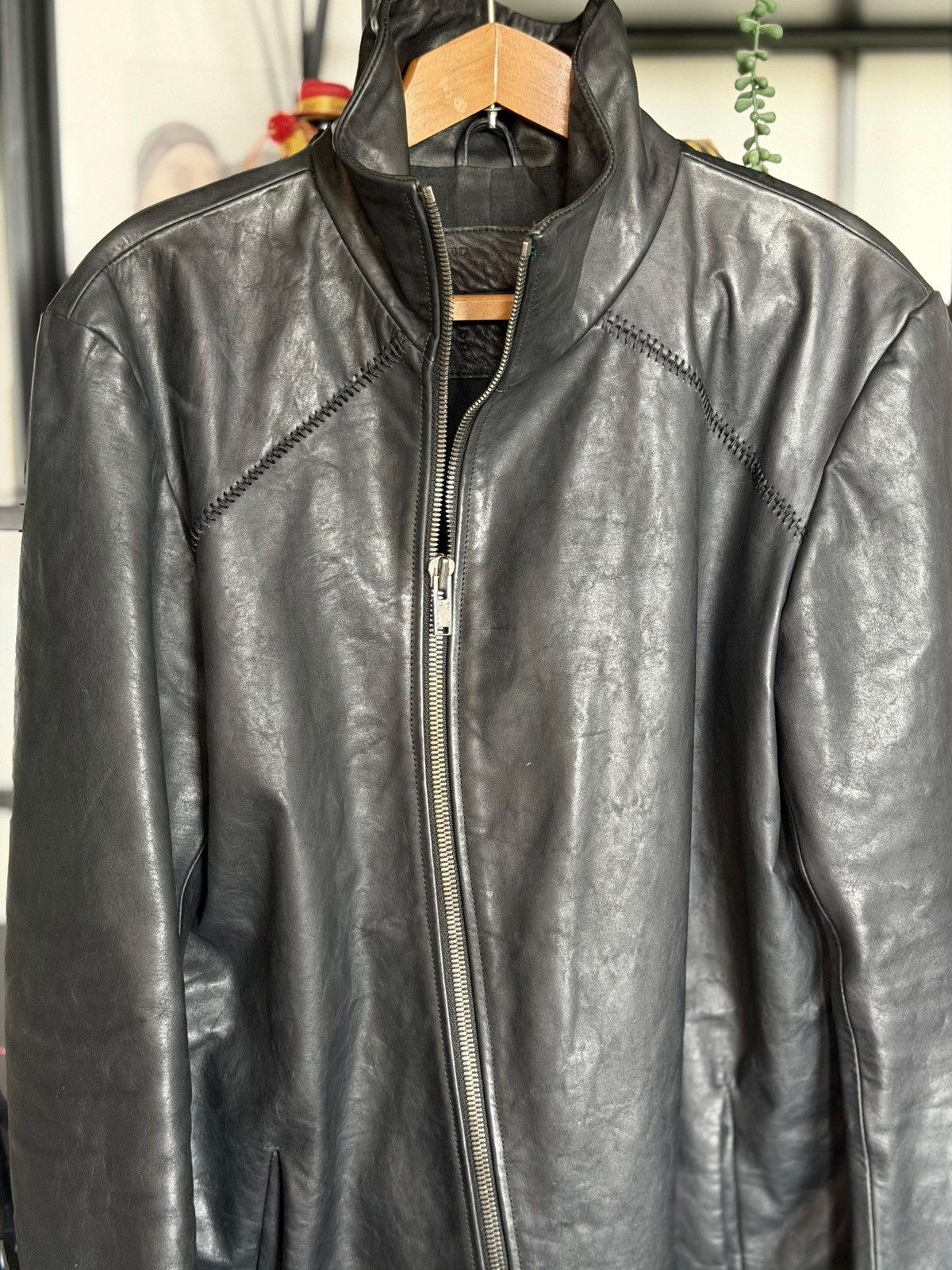 10sei0otto 10sei0otto OverLock high neck leather jacket Size US M / EU 48-50 / 2 - 2 Thumbnail