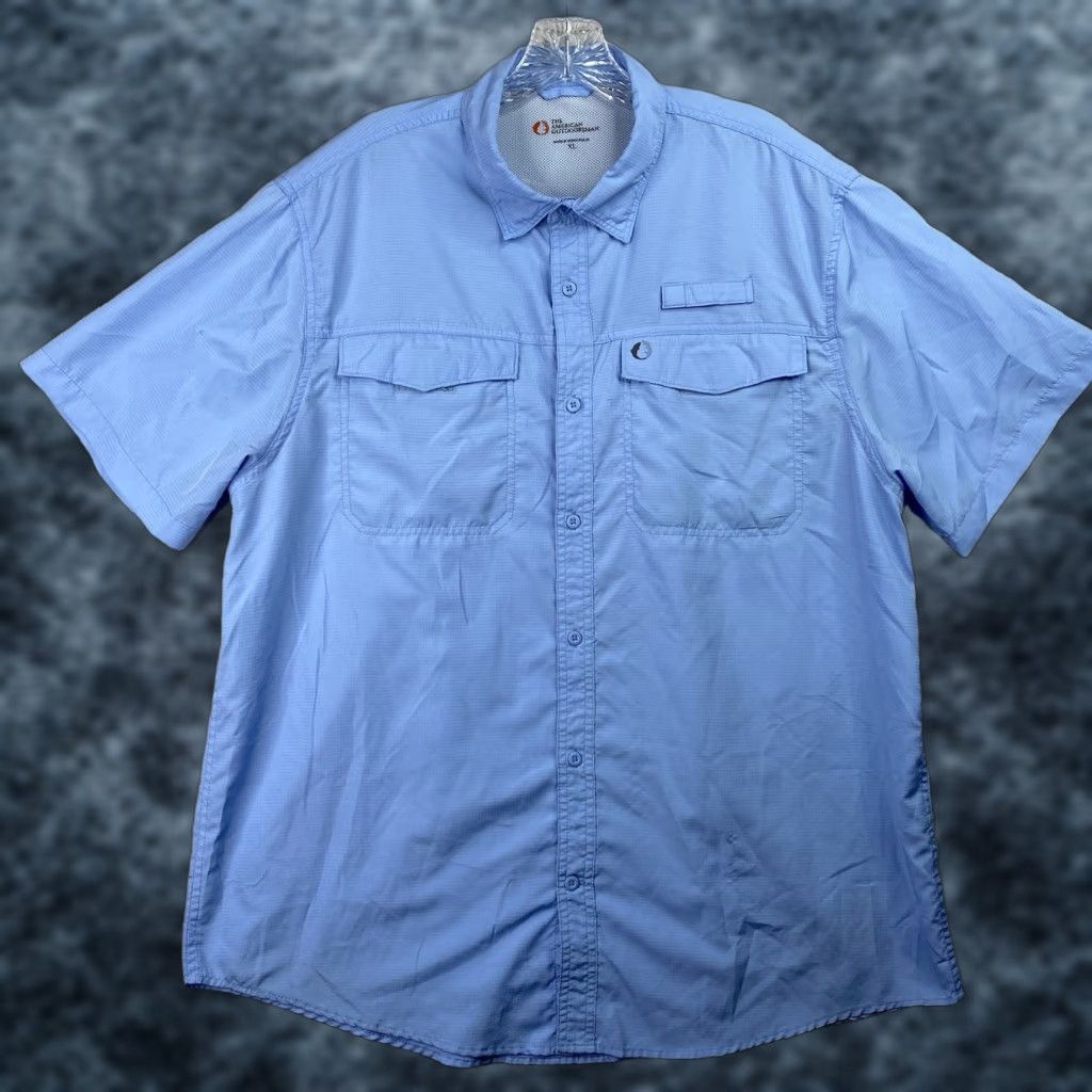 Vintage The American Outdoorsman Button-Up Shirt Mens XL Blue Short Sleeve N/A Pocketed UV Quick Dry Breathable Fishing Shirt Size US XXL / EU 58 / 5 - 1 Thumbnail