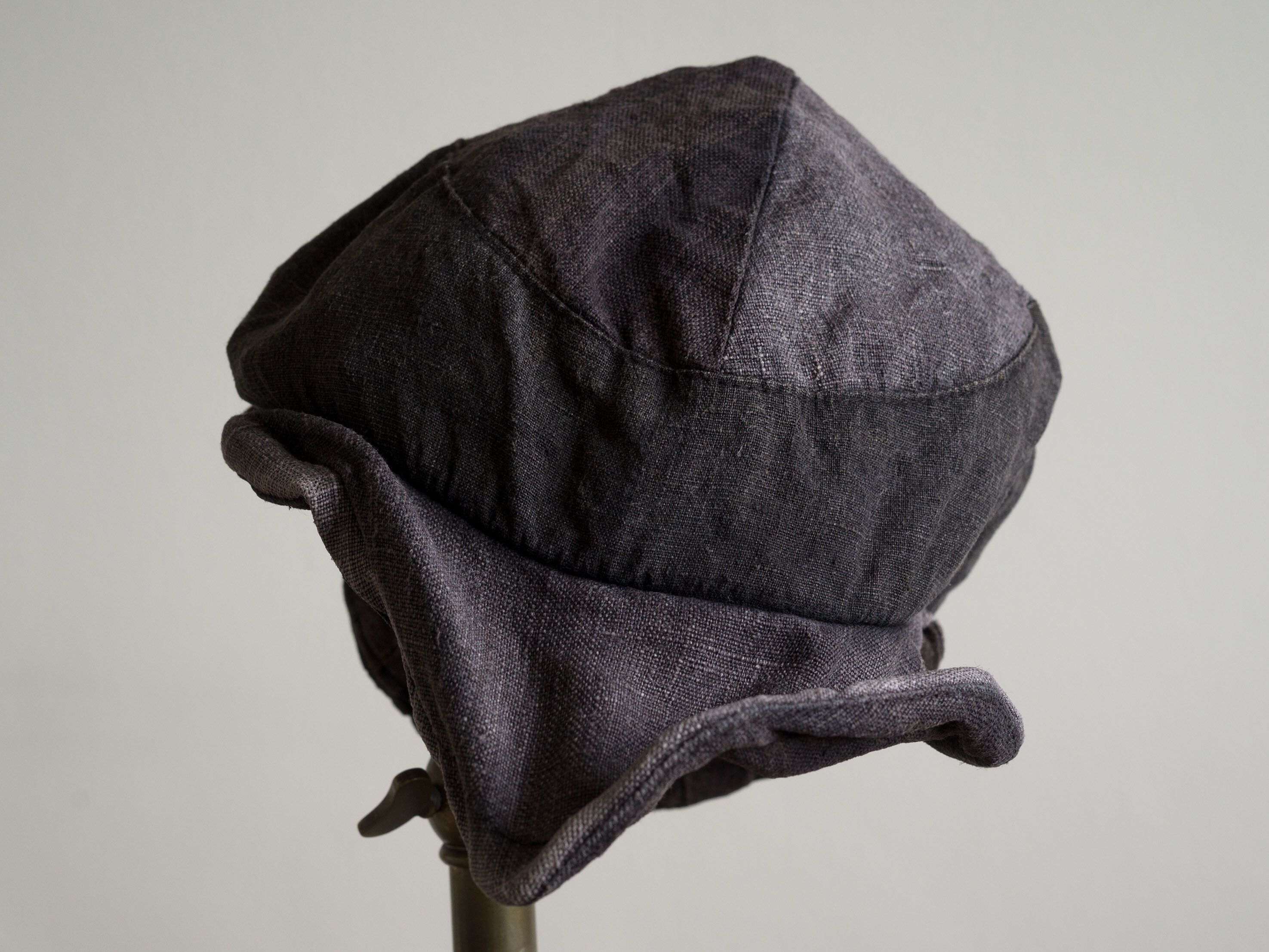 Pre-owned Paul Harnden Shoemakers Summit Cap Hopscotch Linen In Charcoal Grey