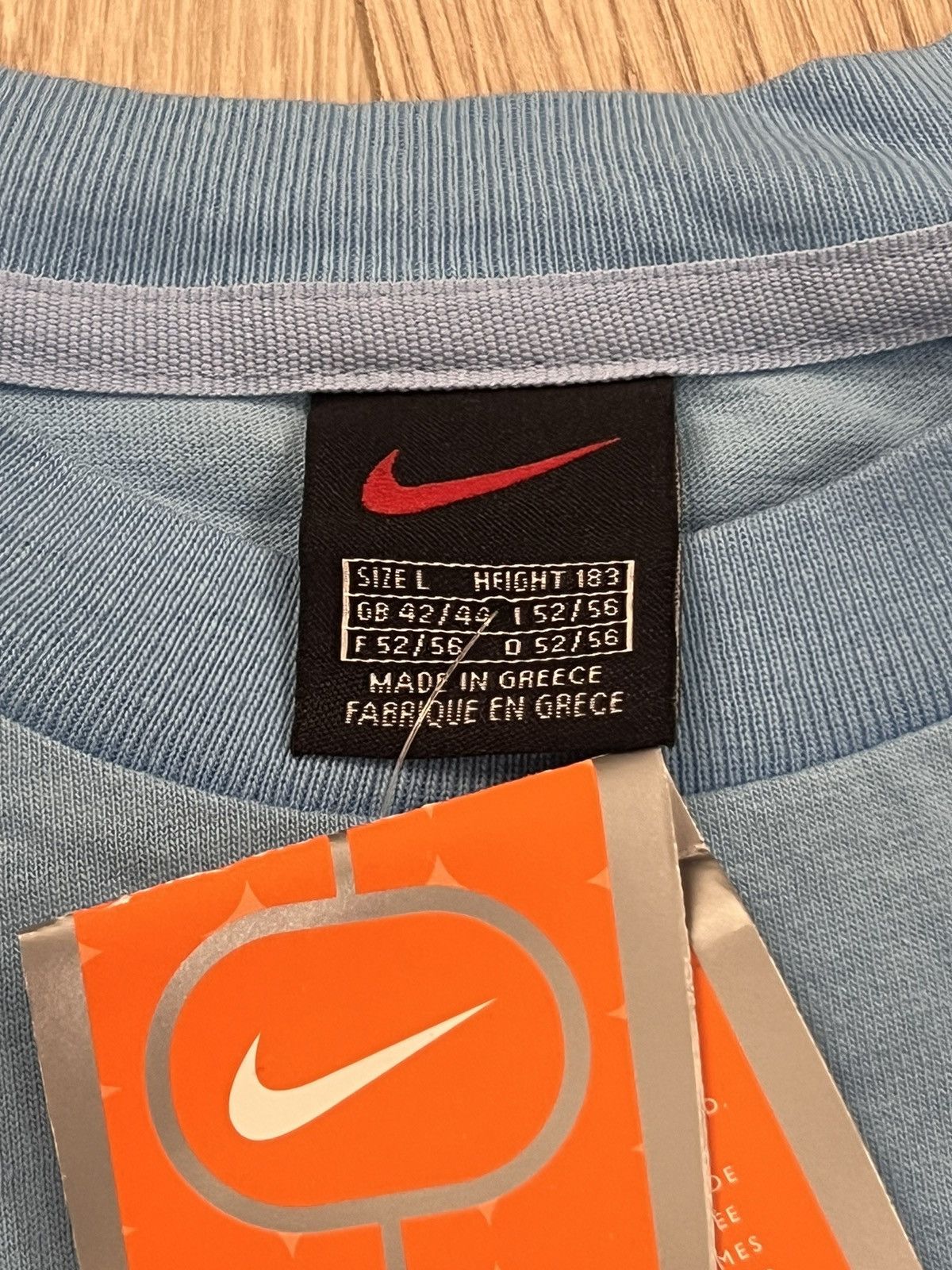 Nike × Vintage Vintage Nike Mini Swoosh TShirt Deadstock NOS 90s 00s W tags Size US L / EU 52-54 / 3 - 4 Thumbnail