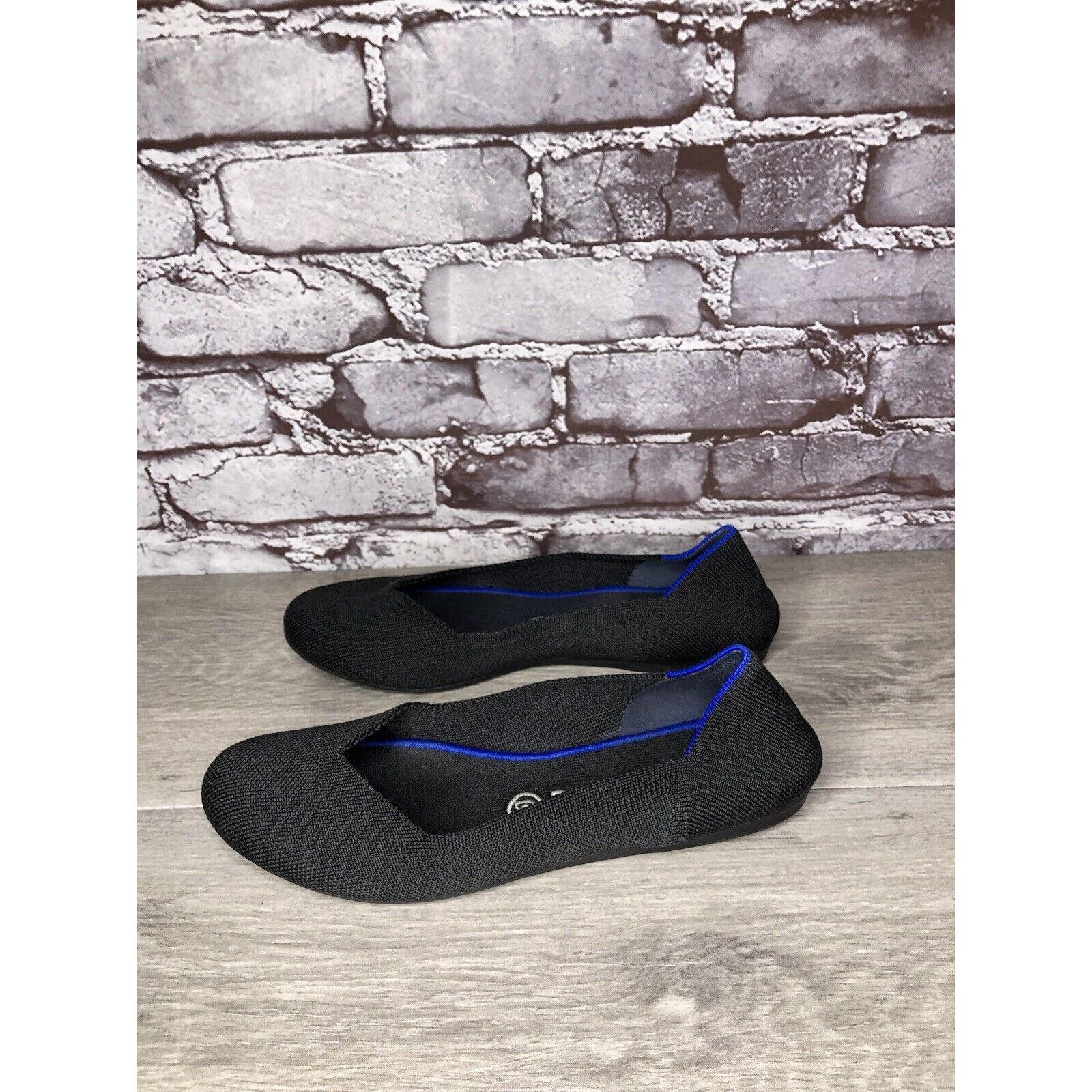 Other Rothys The Flat Black Knit Fabric Round Toe Ballet Flats Wom Size US 8.5 / IT 38.5 - 1 Thumbnail