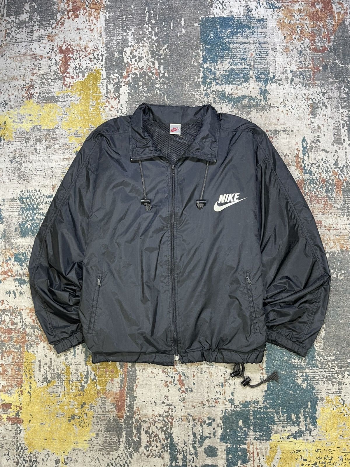 Nike Vintage 90s Nike Big Swoosh Windbreaker Jacket Size US L / EU 52-54 / 3 - 2 Thumbnail