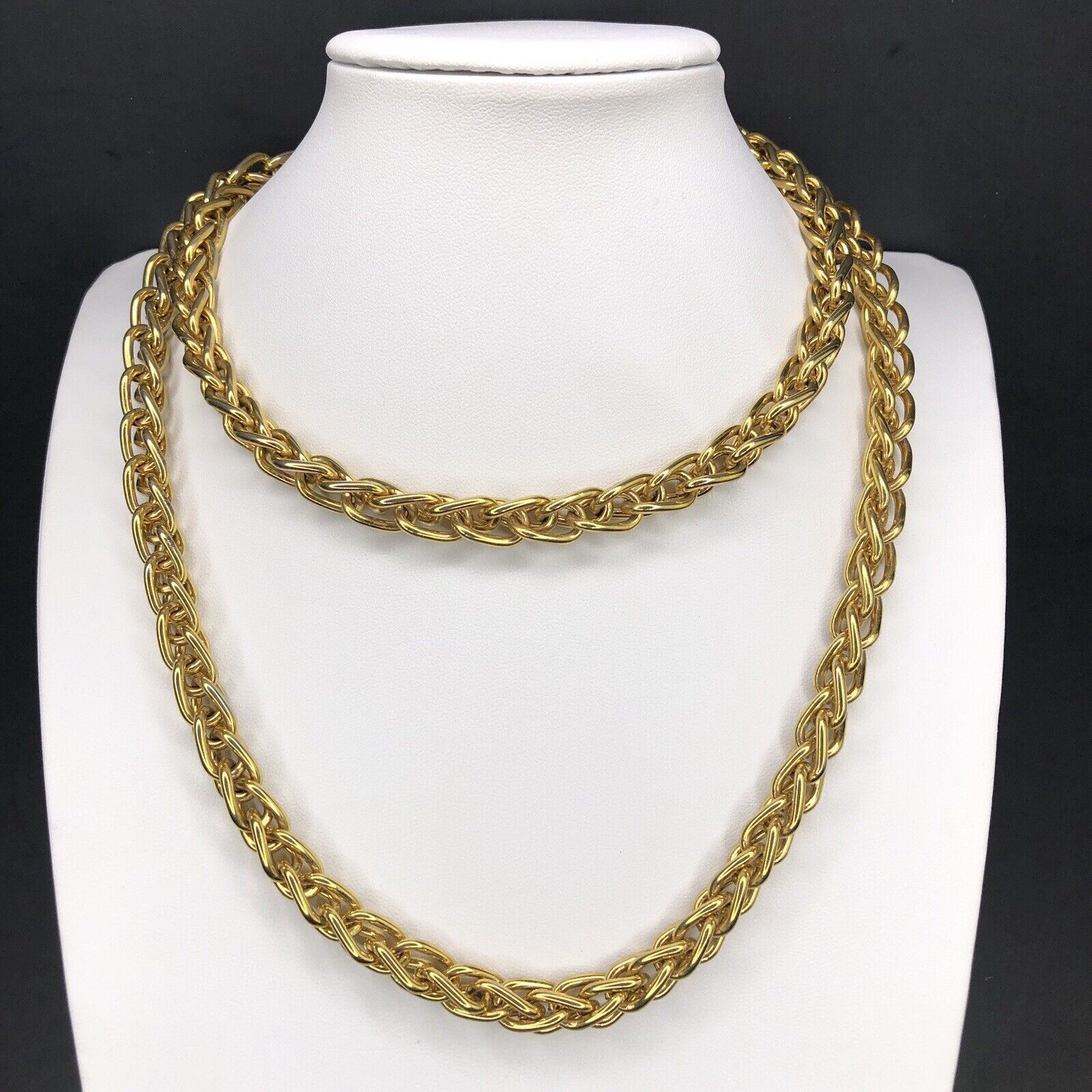 Monet Y2K Monet Signed Gold Tone Rope Link 9mm Thick Chain 36" Size ONE SIZE - 2 Thumbnail