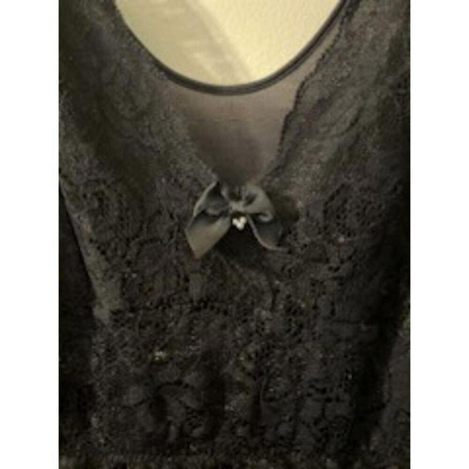 The Unbranded Brand Shadowline vintage lace nightgown black Size ONE SIZE - 3 Thumbnail