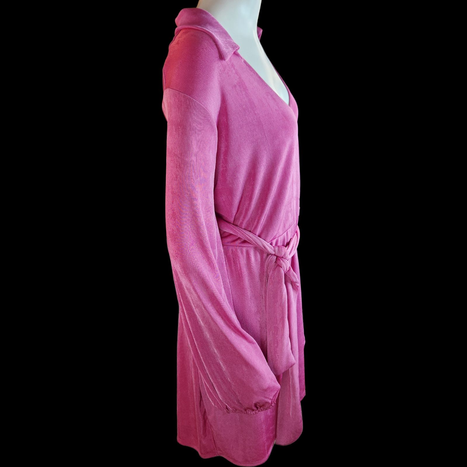 Other Rue 21 Womens 3X Purple Dress V-Neck Tie Waist Long Sleeve Size 3XL / US 20-22 - 6 Thumbnail