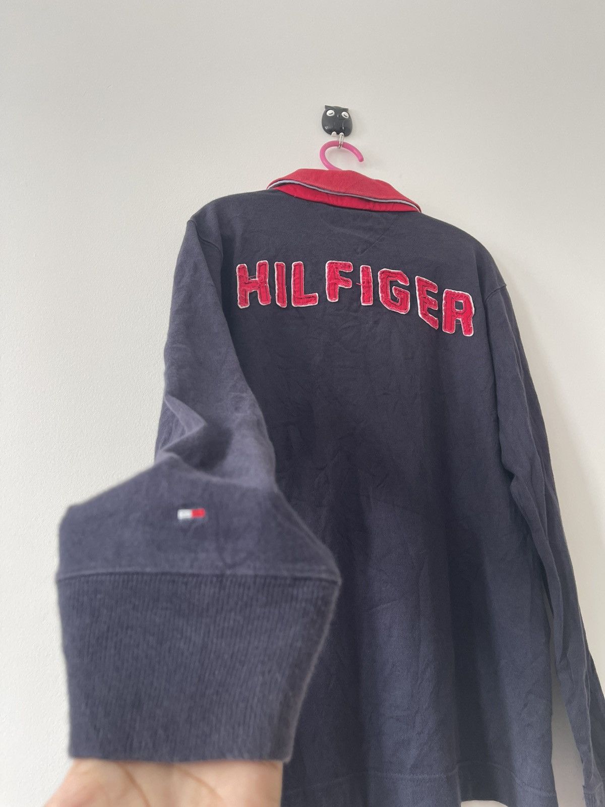 Tommy Hilfiger Rare Vintage TOMMY HILFIGER TH54 Spell Out Double Colar Polo Size US M / EU 48-50 / 2 - 3 Thumbnail