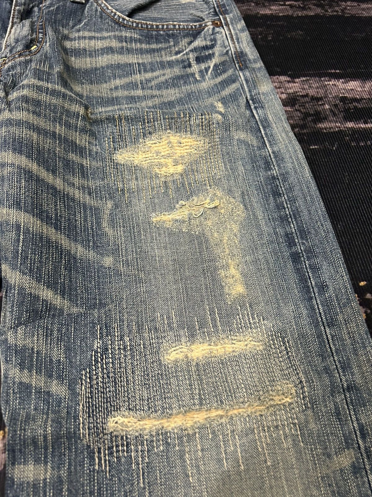 Edwin Vintage Edwin Japan Distressed Jeans Size US 36 / EU 52 - 8 Thumbnail
