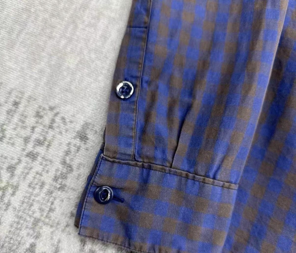 Visvim Blue Checkered Long Sleeve Open-Front Shirt Size US S / EU 44-46 / 1 - 4 Thumbnail