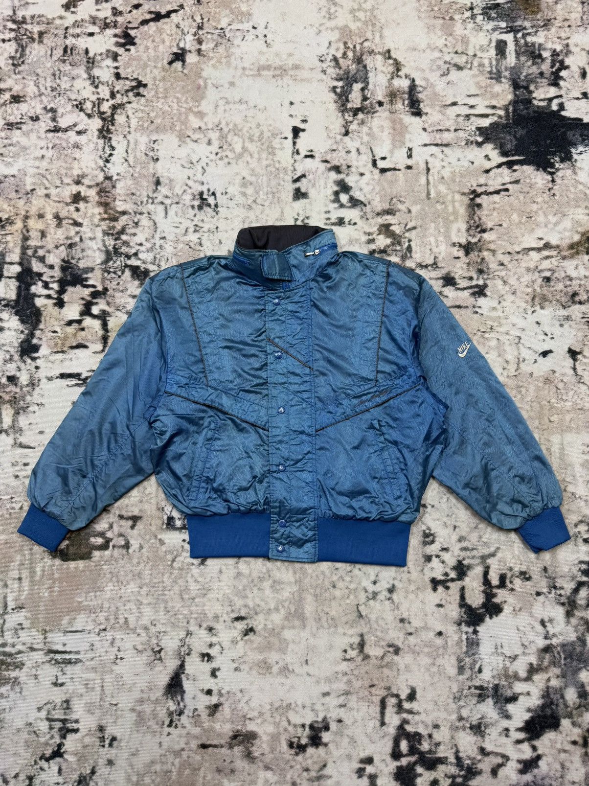 Nike Vintage 90s Nike Nylon Bomber Jacket Size US L / EU 52-54 / 3 - 3 Thumbnail