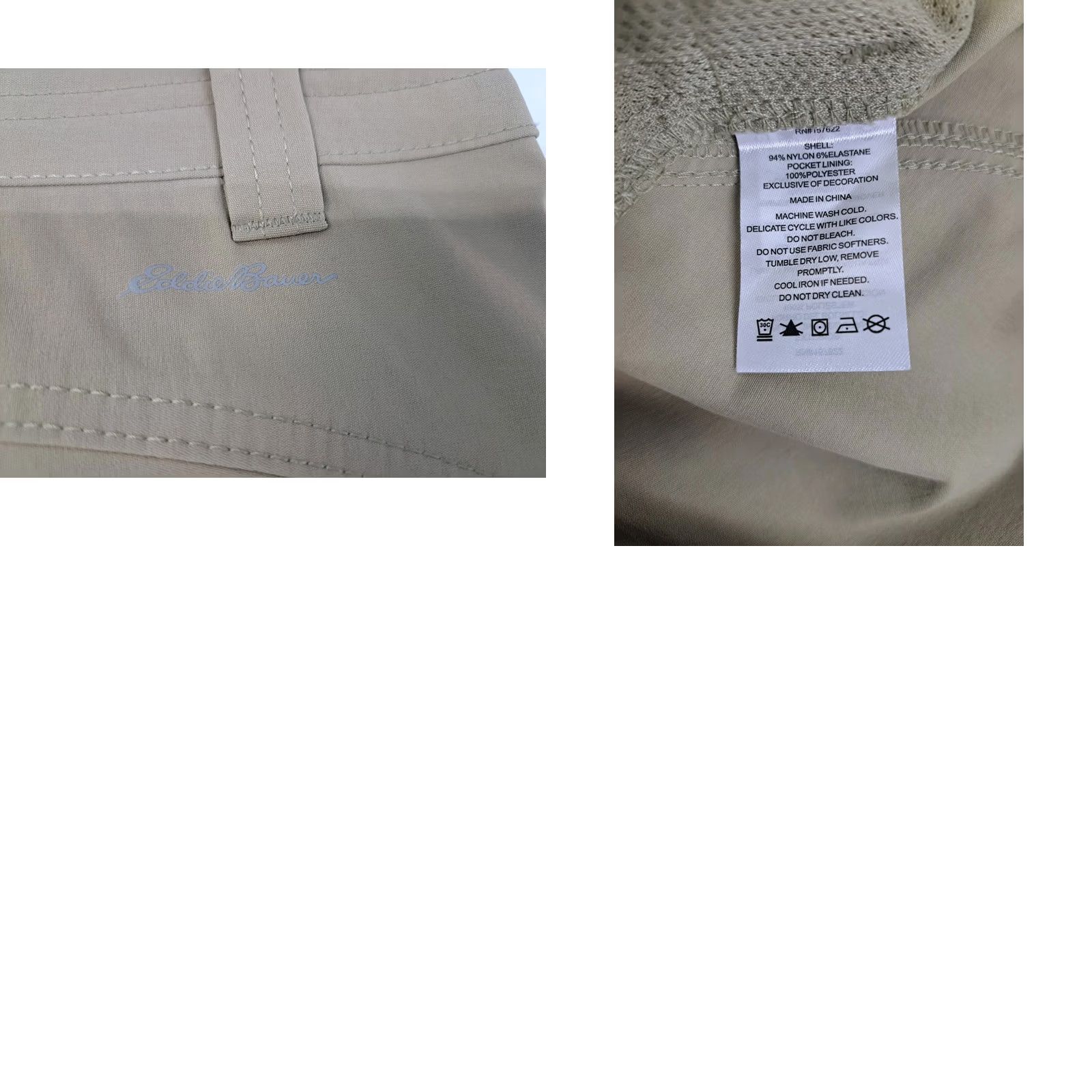 Eddie Bauer Eddie Bauer Womens Beige Chino Shorts Hiking Outdoors Size 16 Nylon Spandex Side Zip Pocket Regular Rise 7in Size 38" / US 16 / IT 52 - 8 Thumbnail