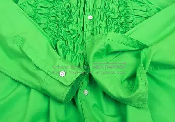 Comme des Garcons Comme Des Garcons Green Retro Lace Shirt Size XS / US 0-2 / IT 36-38 - 7 Thumbnail
