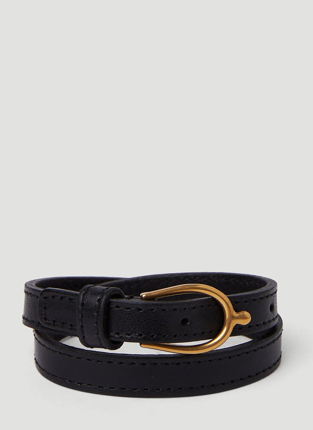 Saint Laurent Paris o1b1hav111124 Size: OS / Bracelet W-Vegetal Leon in Nero Size ONE SIZE - 1 Thumbnail