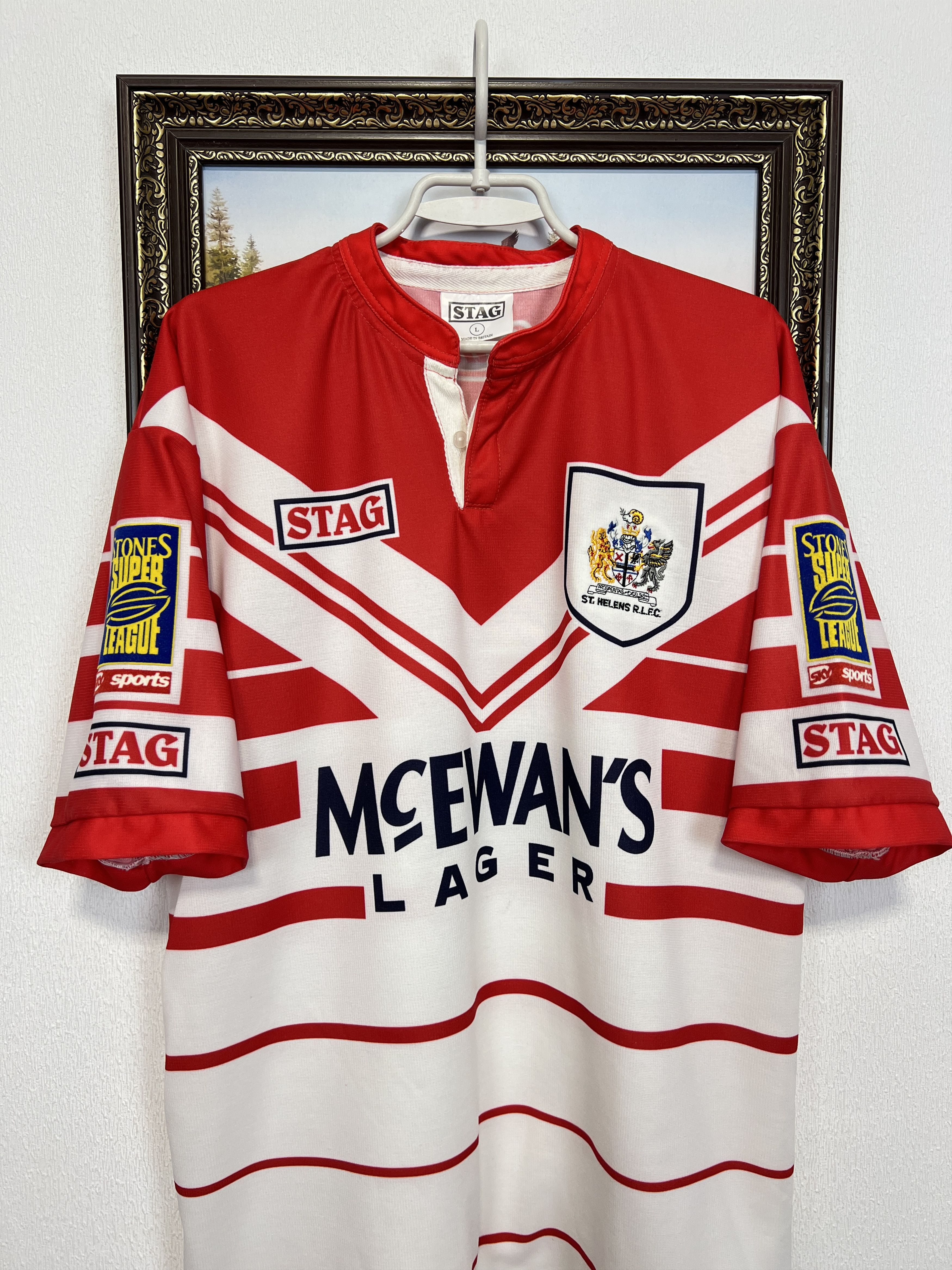 Vintage Vintage St Helens Rugby Union Jersey Shirt Trikot Rare Sport Size US L / EU 52-54 / 3 - 2 Thumbnail
