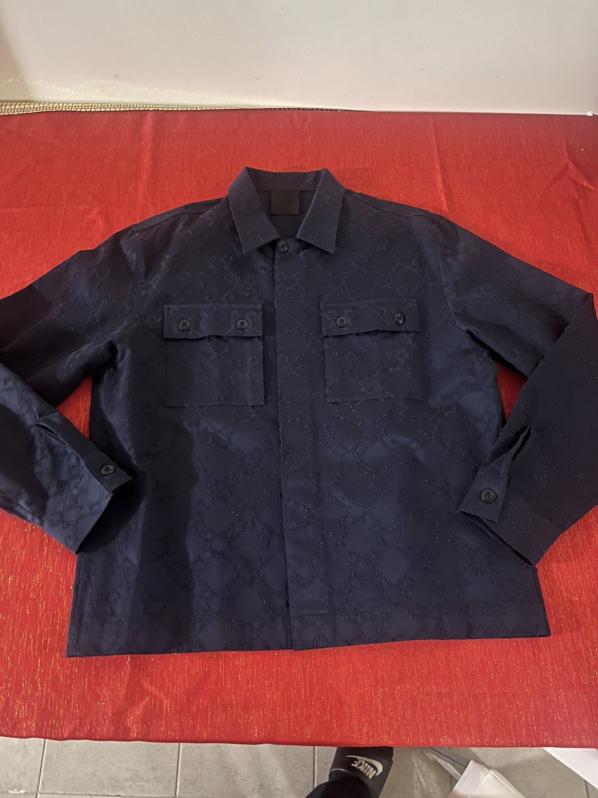 Givenchy Monogram Jacquard Button-Down Shirt Sz 41(16) Size US L / EU 52-54 / 3 - 12 Thumbnail