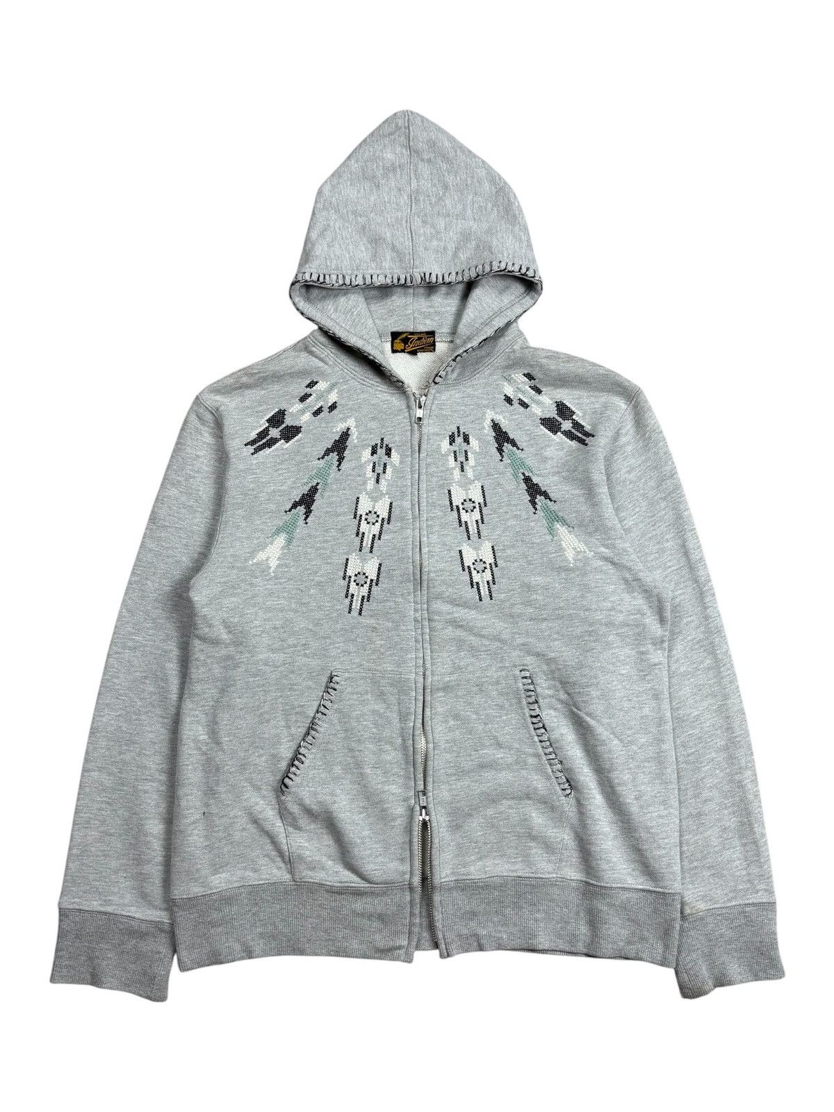 Beauty Beast 2000s Indian Motorcycle - Ethnic Zip Hoodie Size US M / EU 48-50 / 2 - 2 Thumbnail