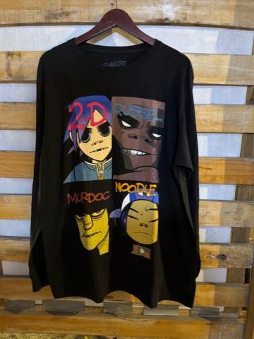 Band Tees Y2K GORILLAZ LONGSLEEVE HUMANS ART ALBUM Size US XL / EU 56 / 4 - 1 Thumbnail