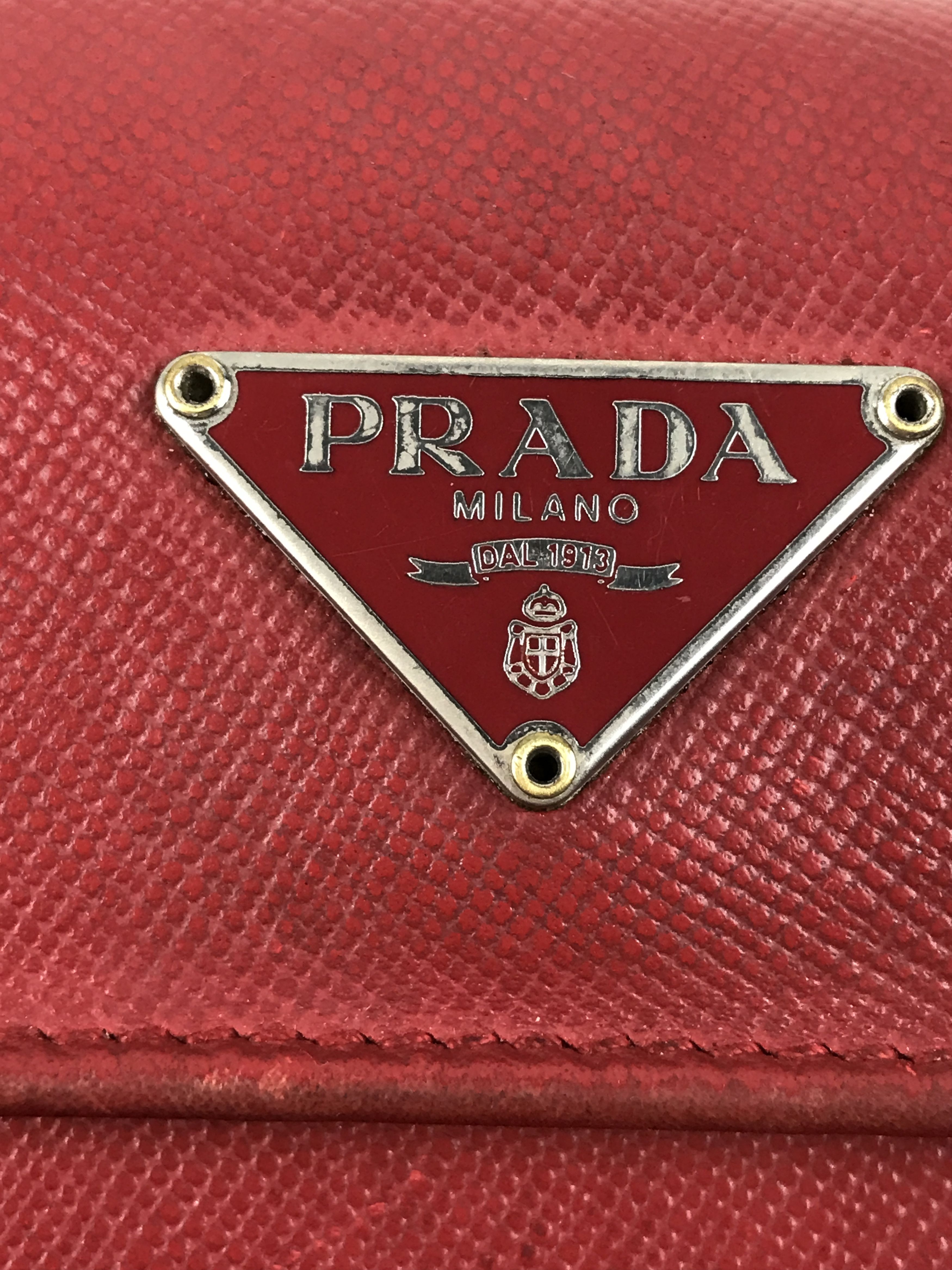 Prada × Vintage Vintage Prada Red Logo Trifold Wallet Size ONE SIZE - 7 Thumbnail