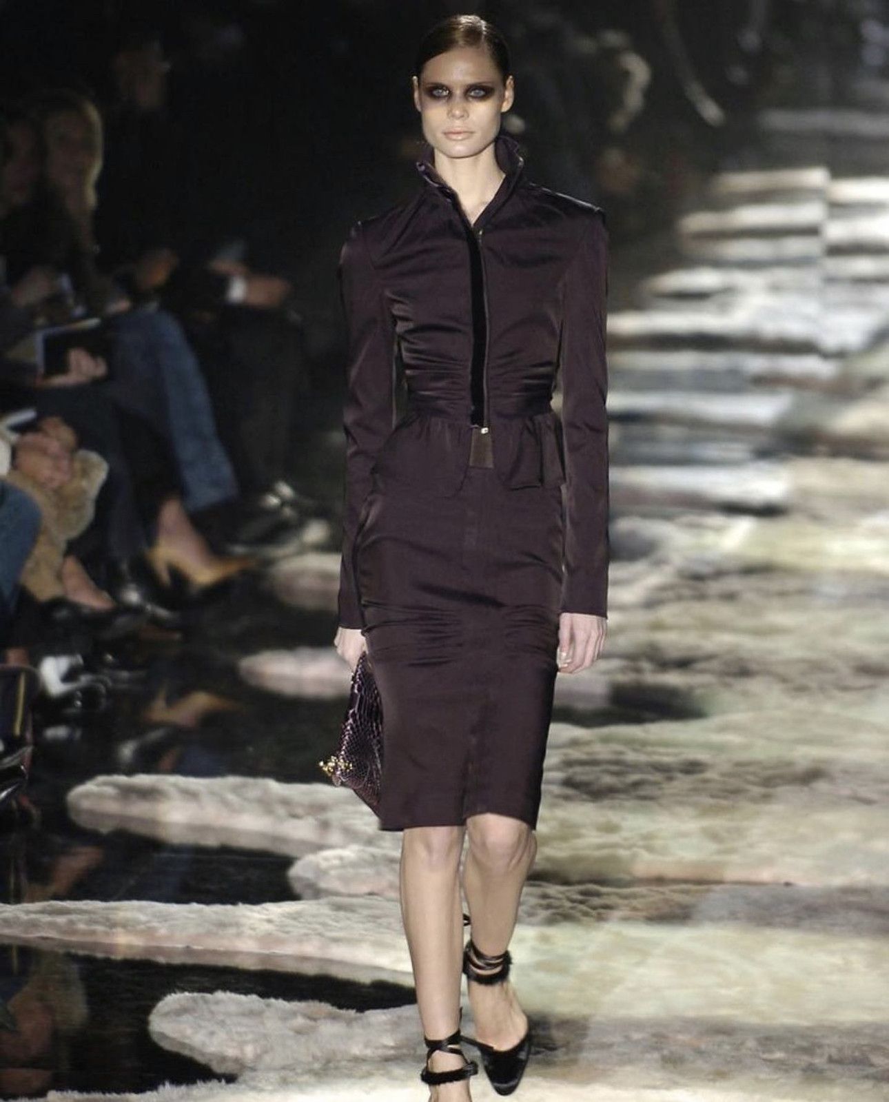 Gucci by Tom Ford F/W 2004 aubergine silk taffeta three pieces set Size S / US 4 / IT 40 - 2 Thumbnail