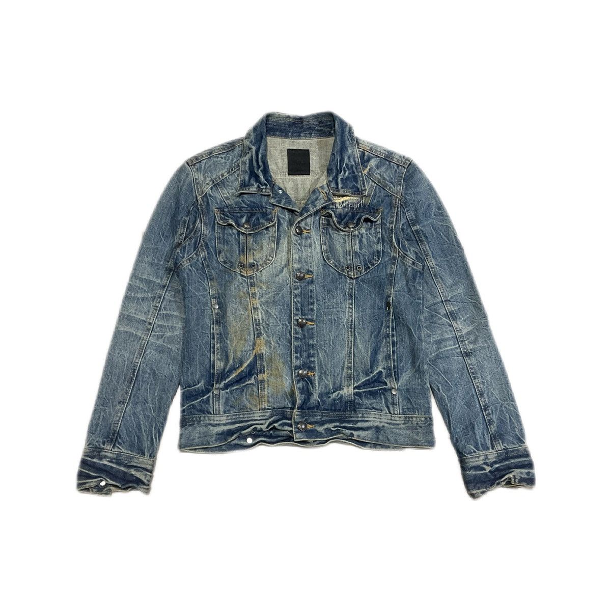 14th Addiction × If Six Was Nine × Le Grande Bleu (L.G.B.) 🔥Y2K Archived Midas Boro Mud Wash Denim Jacket Size US L / EU 52-54 / 3 - 15 Thumbnail